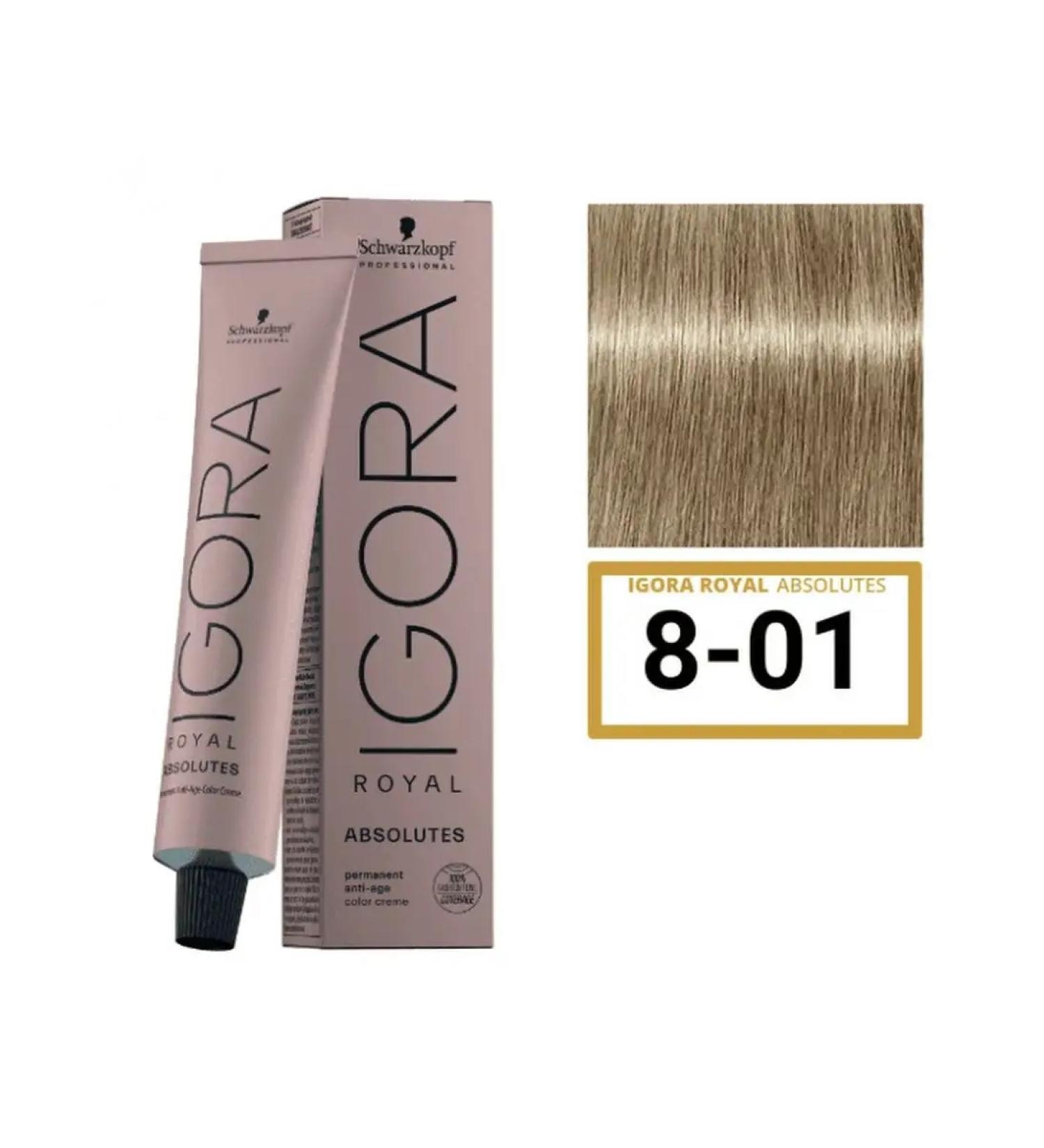 Schwarzkopf Professional Schwarzkopf igora Royal Absolutes 8-01 hair dye - Buy Online on GoSupps.com