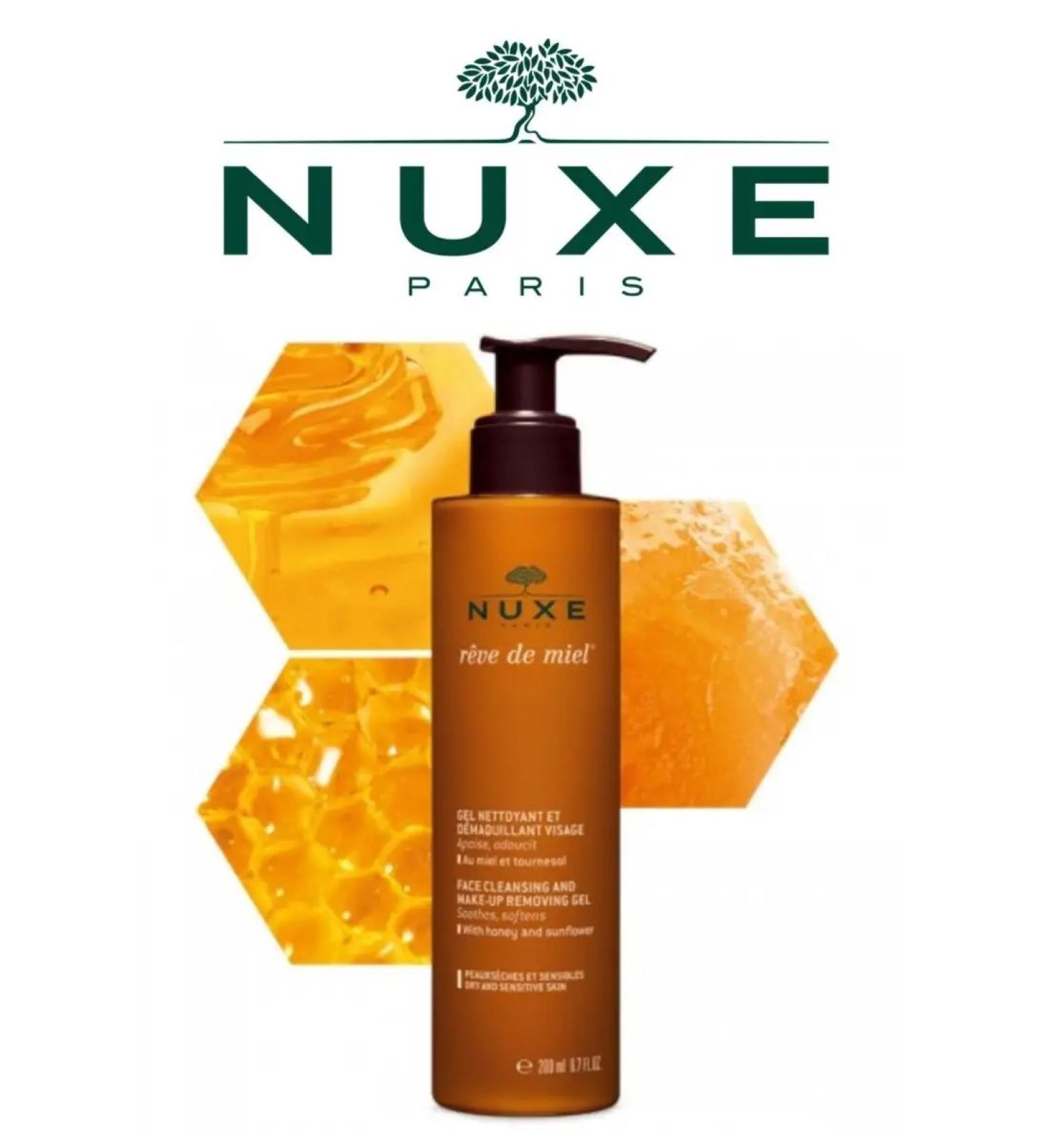 NUXE Cleaning face gel and removal of makeup Reve de Miel 200 ml - Buy Online on GoSupps.com