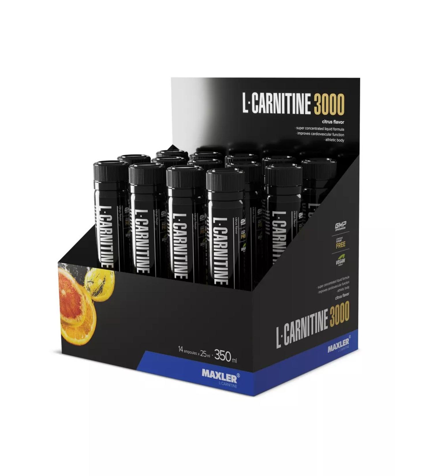 maxler Carnitin liquid L-Carnitine 3000mg 14x25ml Citrus - Buy Online on GoSupps.com