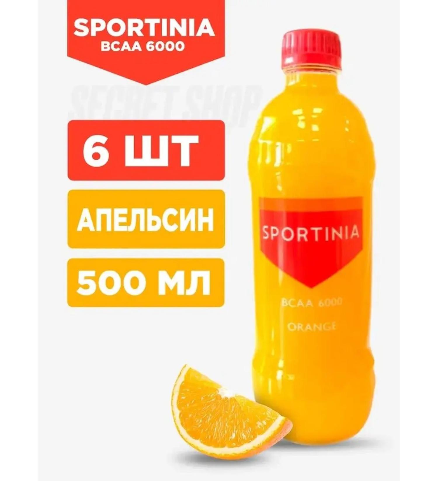 SPORTINIA SN drink BCAA 6000 amino acids 500 ml 6 pieces Orange - Buy Online on GoSupps.com