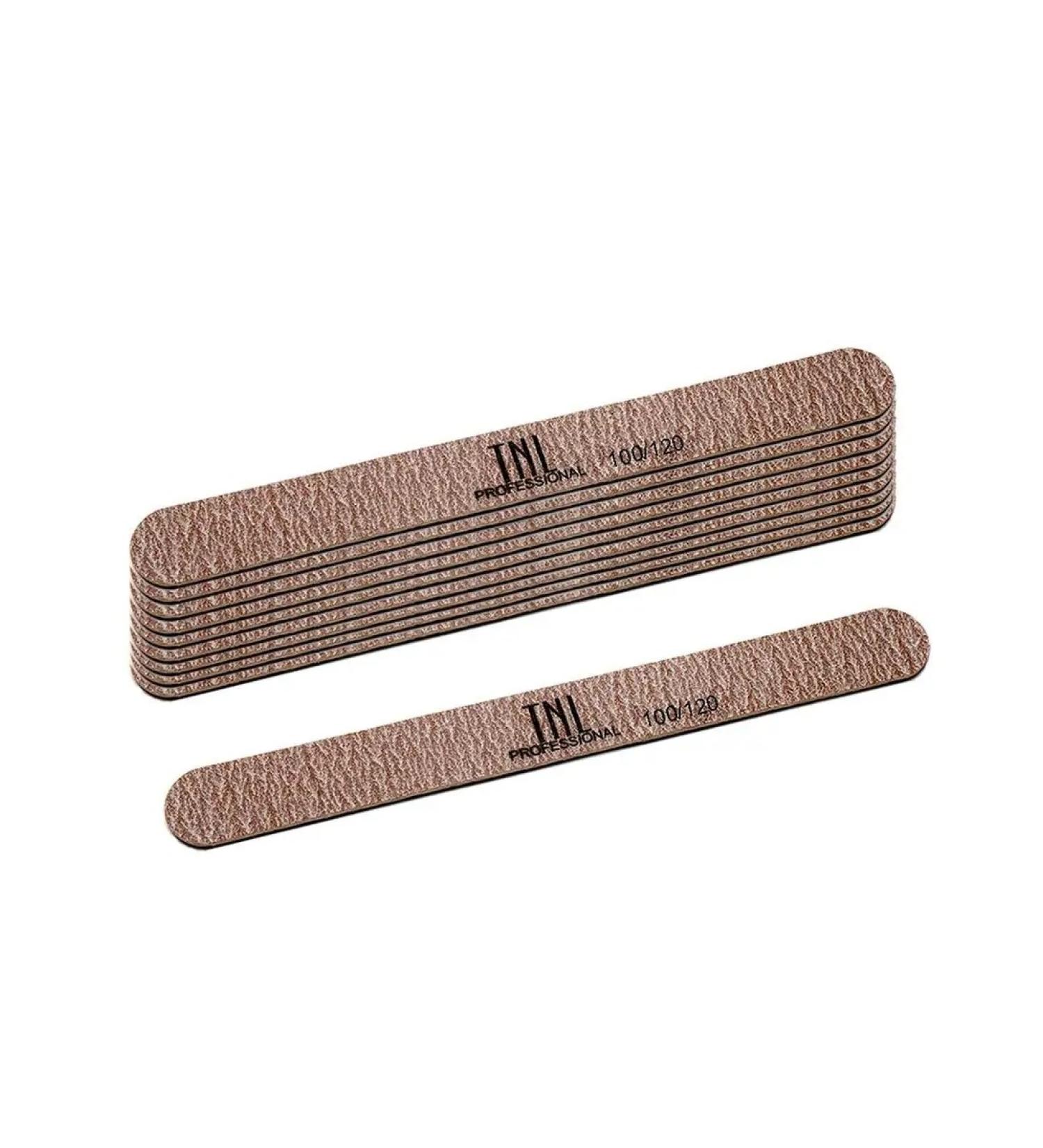 TNL PROFESSIONAL Set of nails for nails narrow 100 120 grit brown 10 pcs