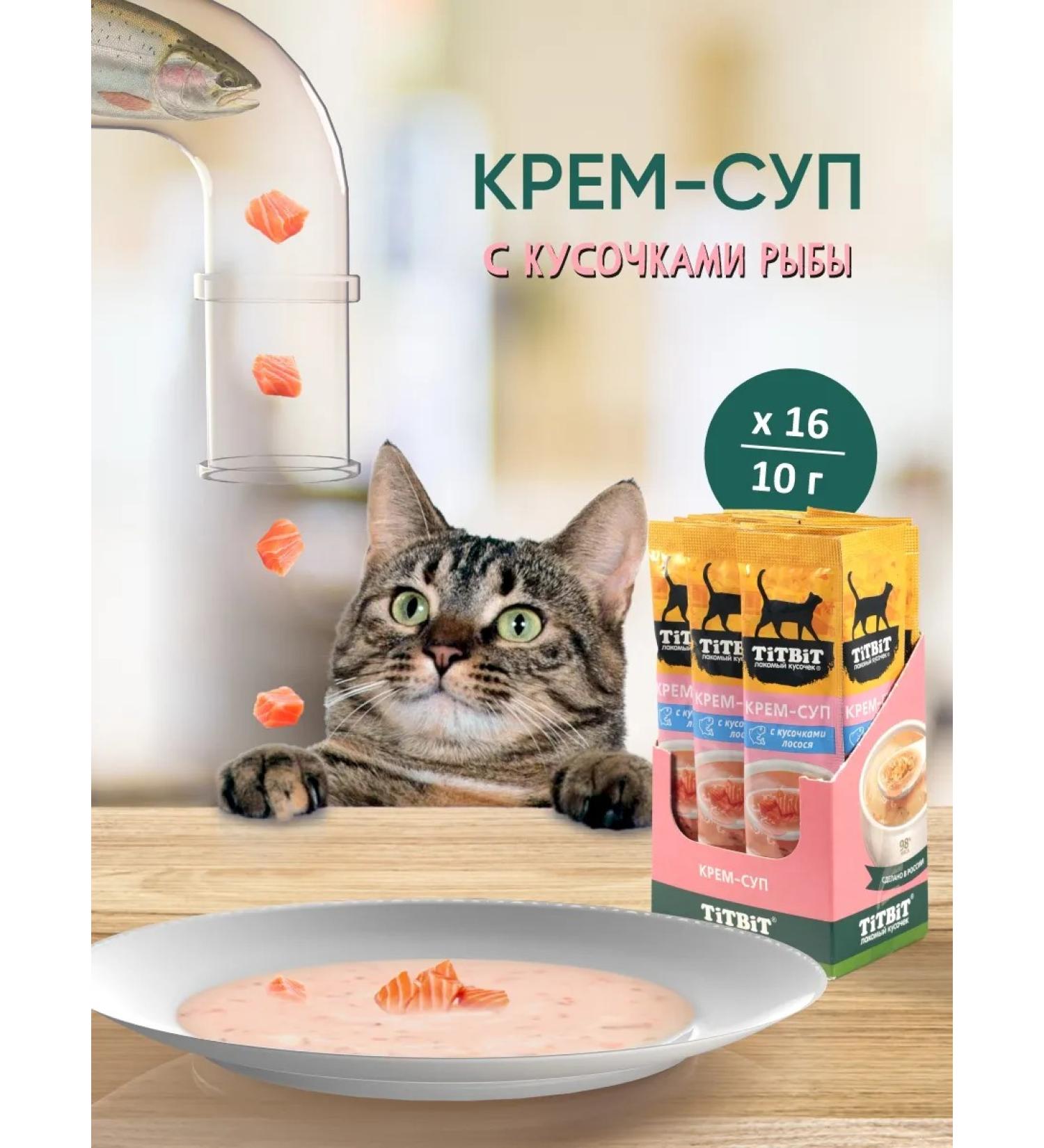 Titbit Cream-Sup cream-slices with salmon pieces 10g x 16 pcs - Buy Online on GoSupps.com