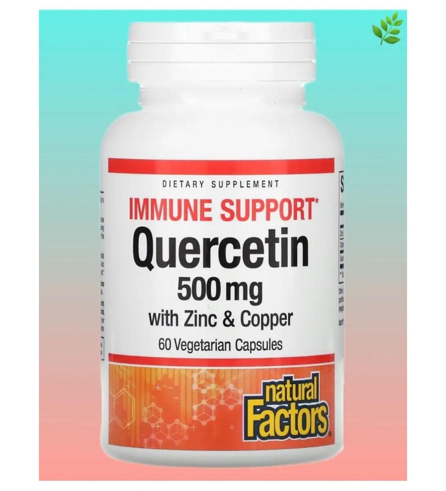 Natural Factors Kvercetin 500 mg with zinc and copper 60 capsules
