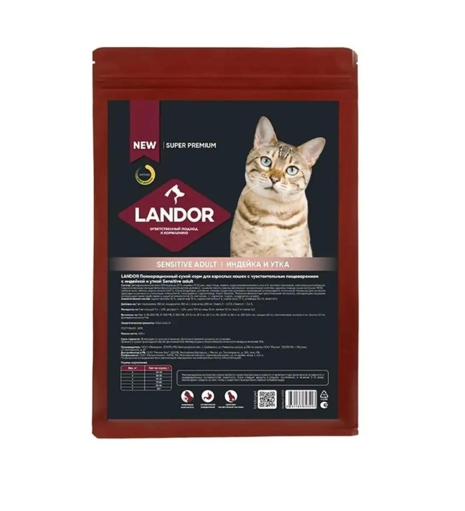 LANDOR Sensitive cat food duck 2 kg - Buy Online on GoSupps.com