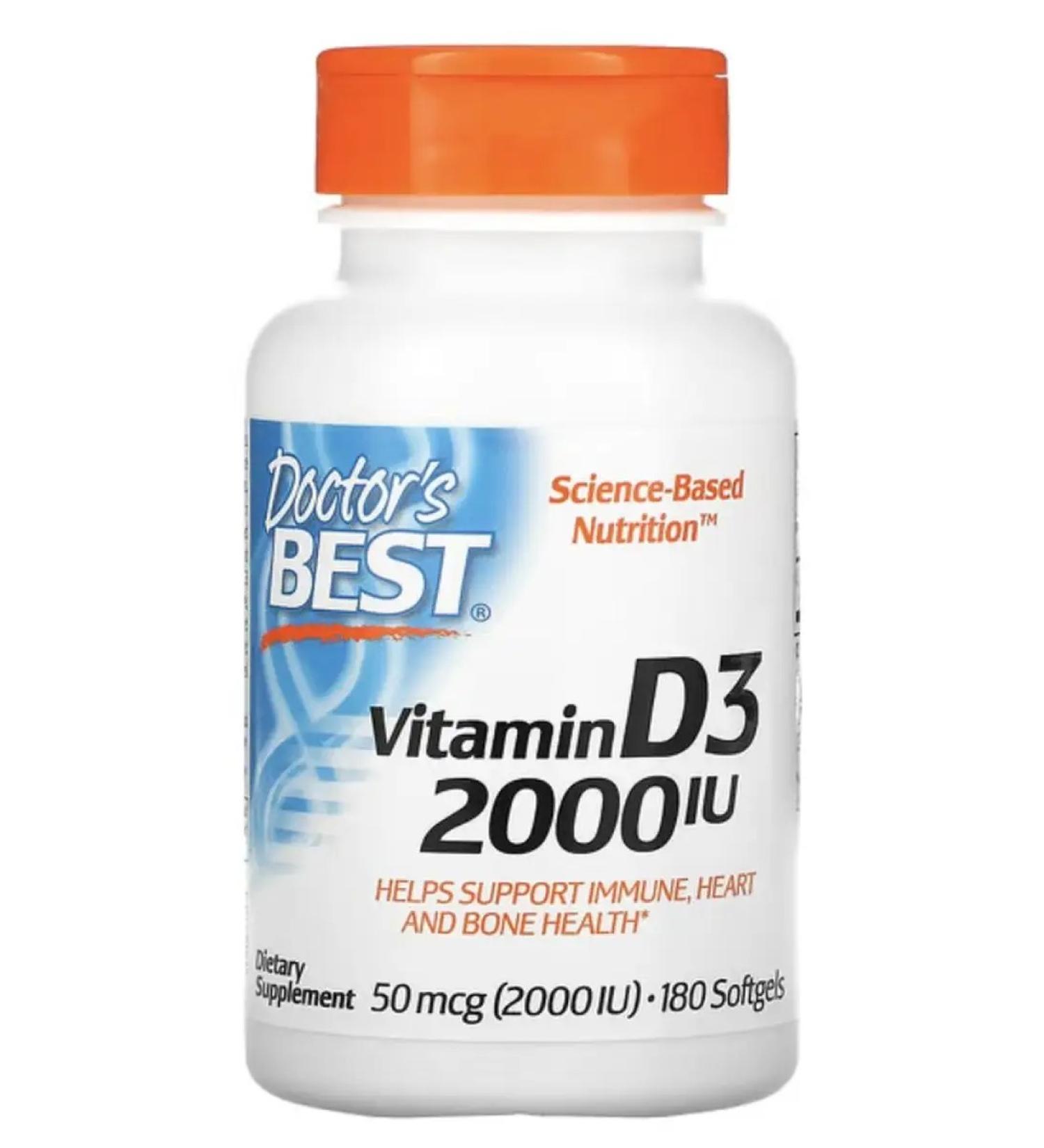 Doctor's Best Vitamin D3 Vitamin D3 2000 IU 180 capsules