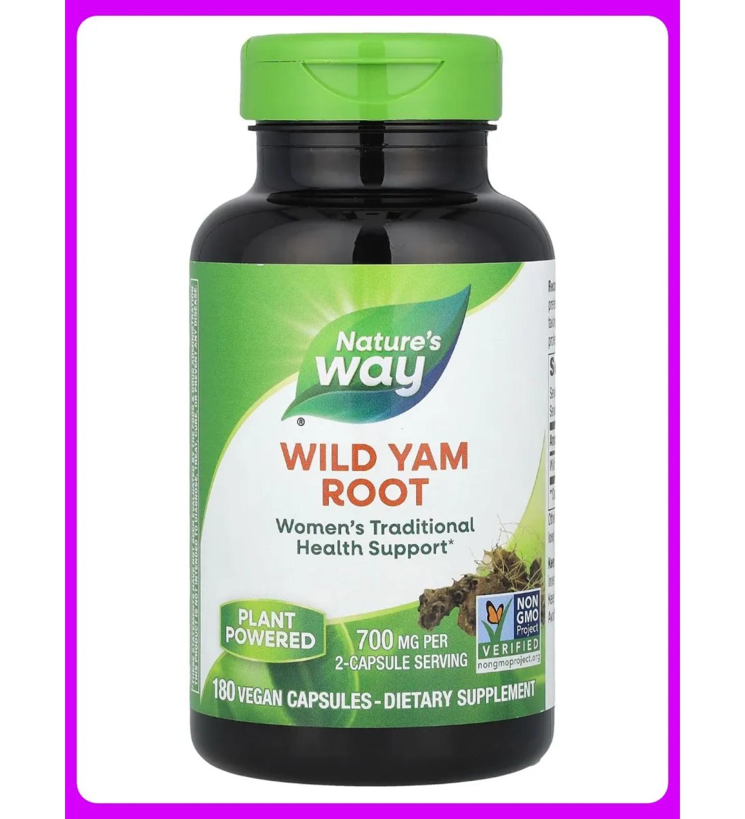 Nature's Way Wild Yams 700 mg 180 vegan capsules
