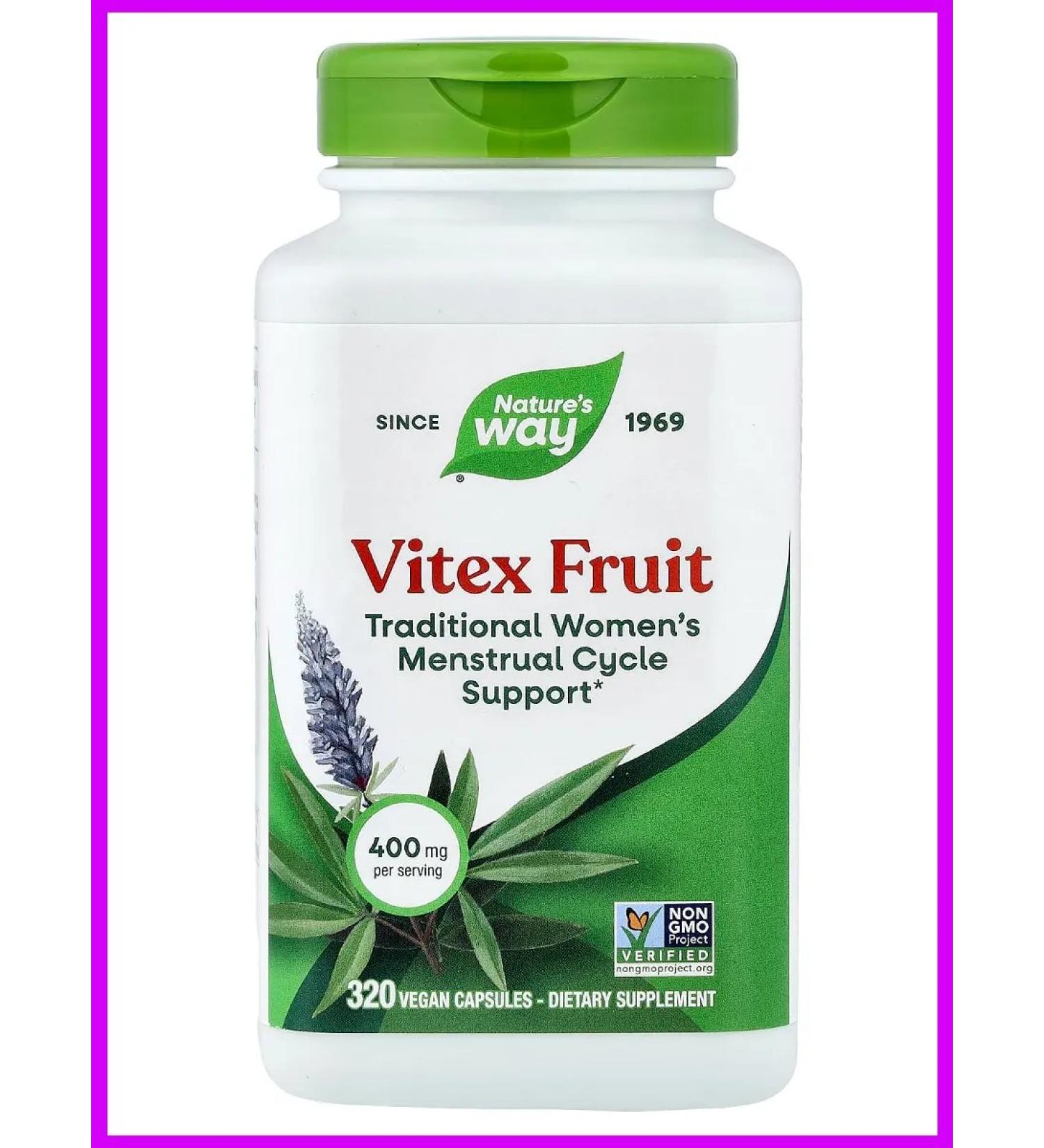 Nature's Way Vitex sacred 400 mg 320 vegan capsules - Buy Online on GoSupps.com