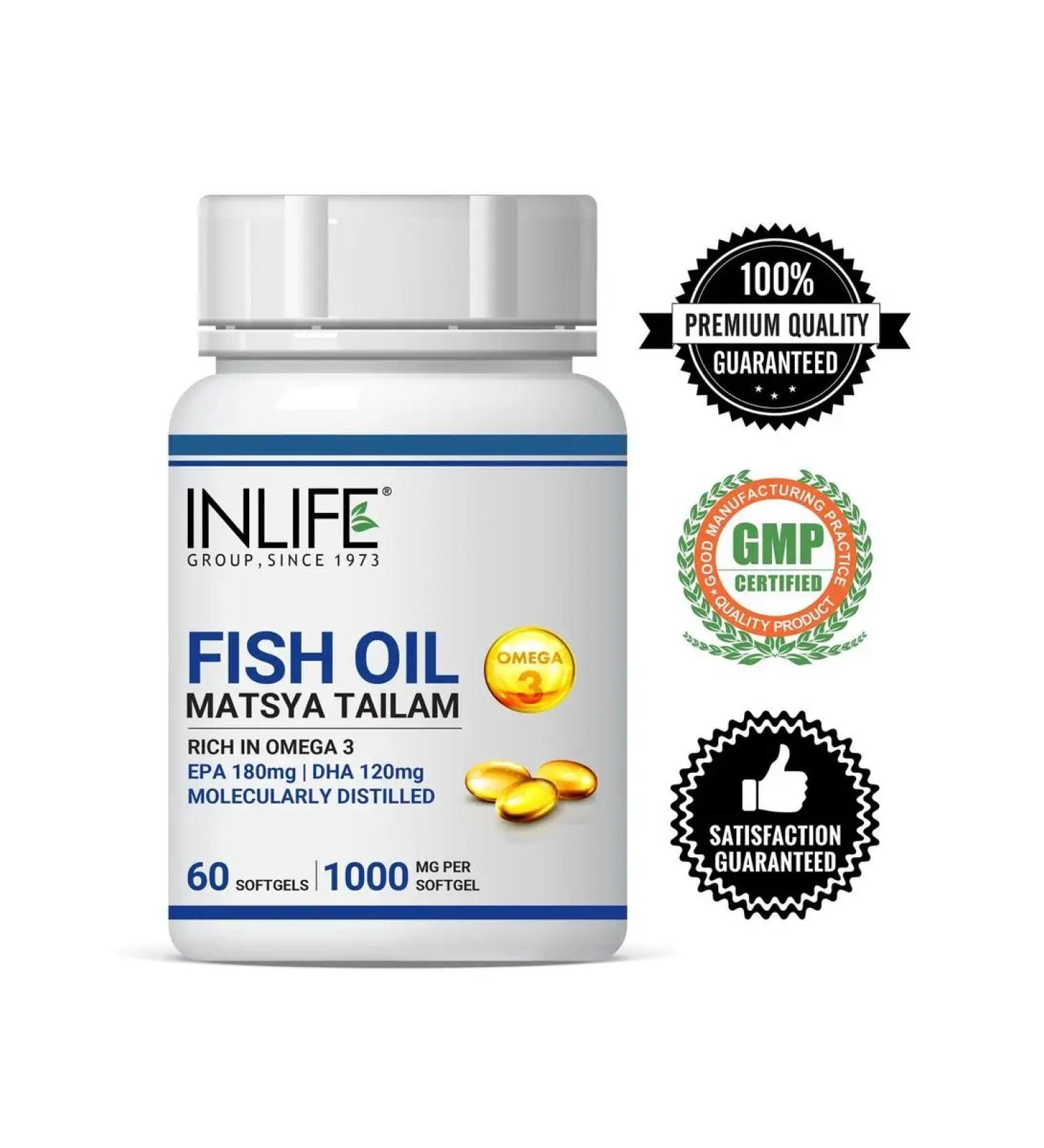 Inlife Fish Oil omega 3 60 capc (1000 mg.) - Buy Online on GoSupps.com