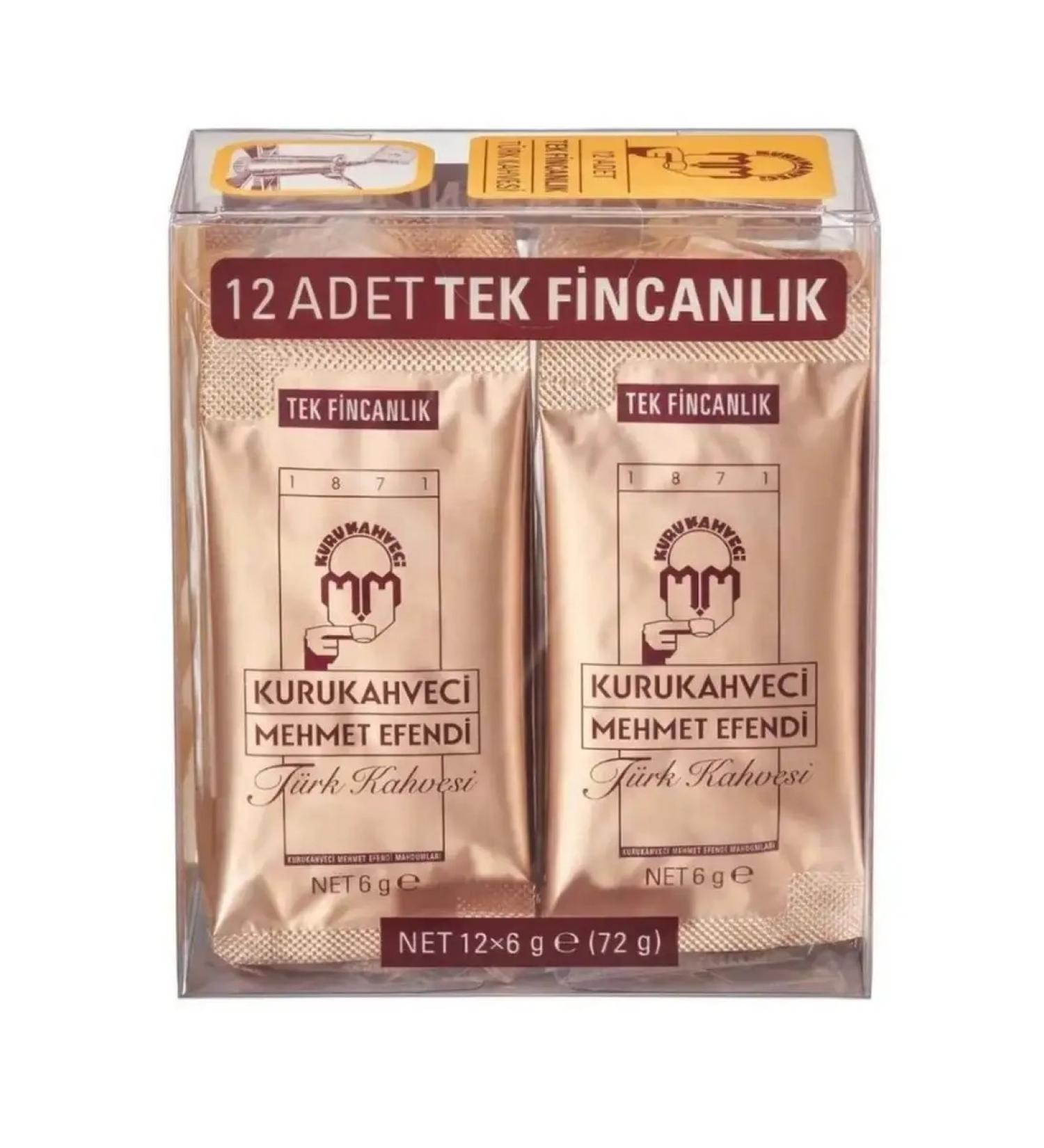 KURUKAHVECI MEHMET EFENDI Coffee ground Turkish portioned Mehmet Efendi 12 pcs x 6 g - Buy Online on GoSupps.com