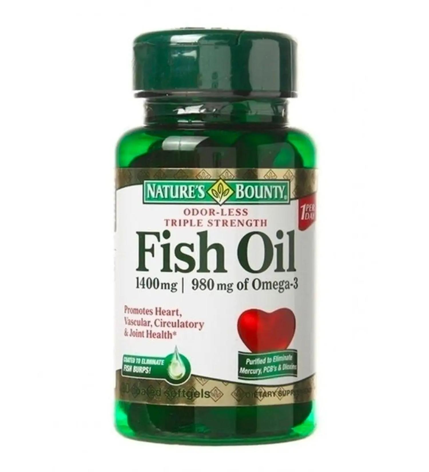 Nature's Bounty Niceche Bounty Fish Fool 1400 mg omega 3980 mg 30 pcs - Buy Online on GoSupps.com