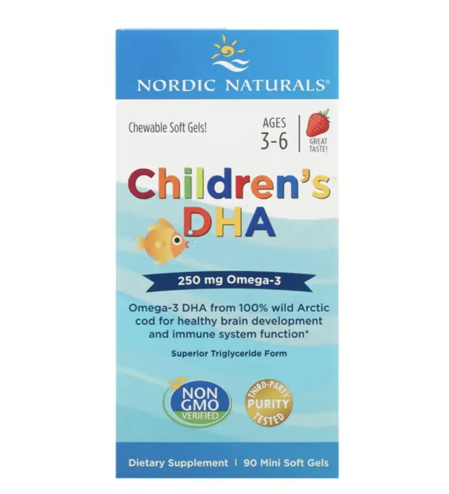 Nordic Naturals DGK for children 3-6 years old strawberries 62.5 mg 90 capsules - Buy Online on GoSupps.com