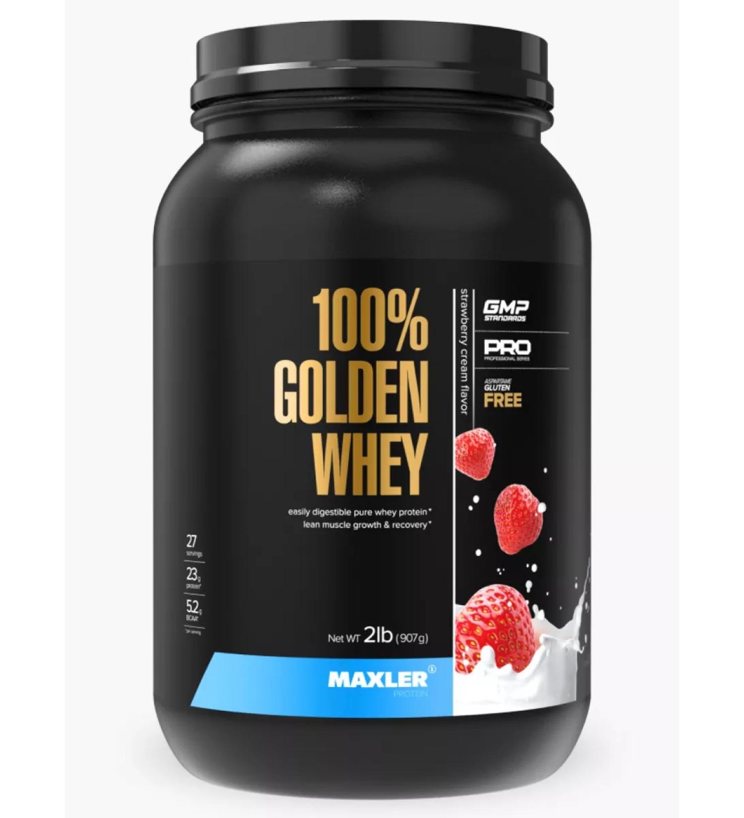 maxler Protein 100% Golden Whey strawberries 907g - Buy Online on GoSupps.com