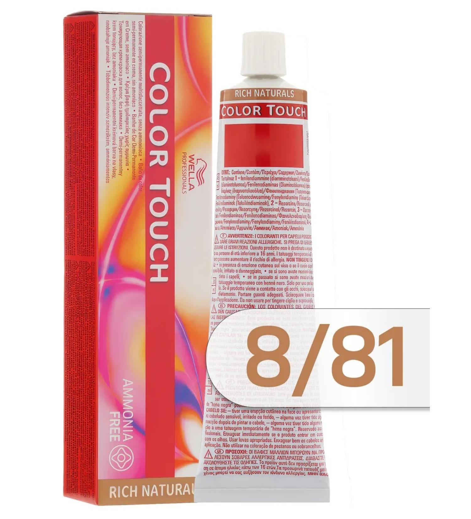 WELLA PROFESSIONALS Tinting hair dye Color Touch 8 81 - Buy Online on GoSupps.com