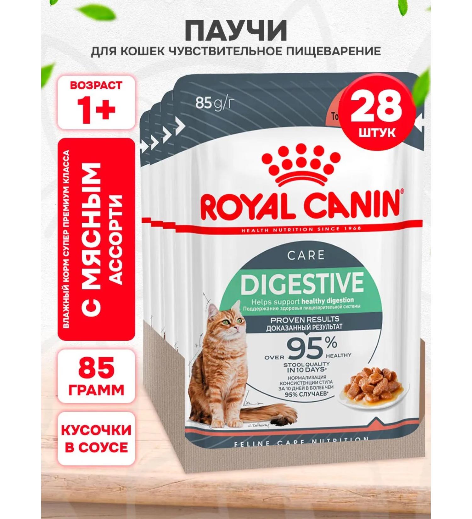 ROYAL CANIN Cat food for moist digestive Care in sauce 85 g 28 pcs - Buy Online on GoSupps.com