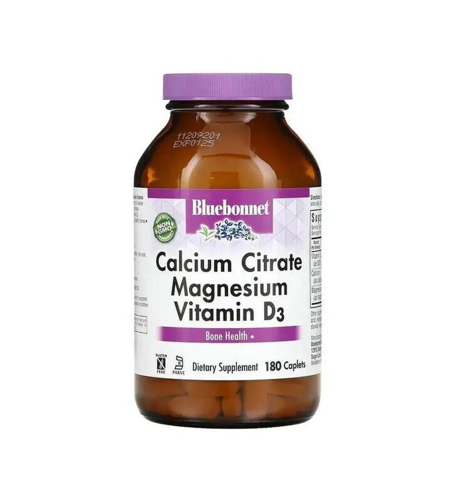 Bluebonnet Nutrition Calcium citrate magnesium d3 180 capsules