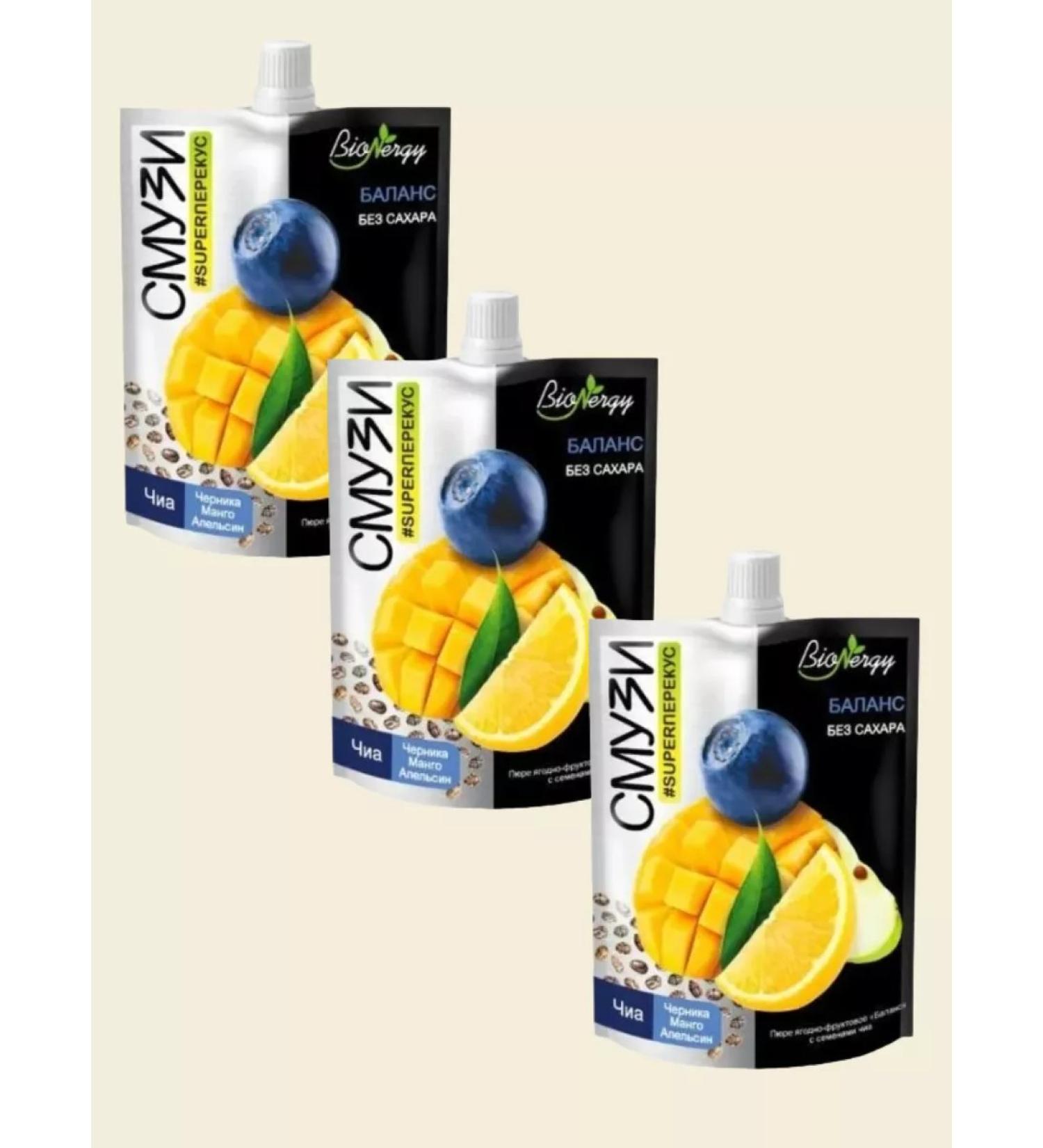 BioNergy Smoothies Balance without sugar 3 pcs 120 grams - Buy Online on GoSupps.com