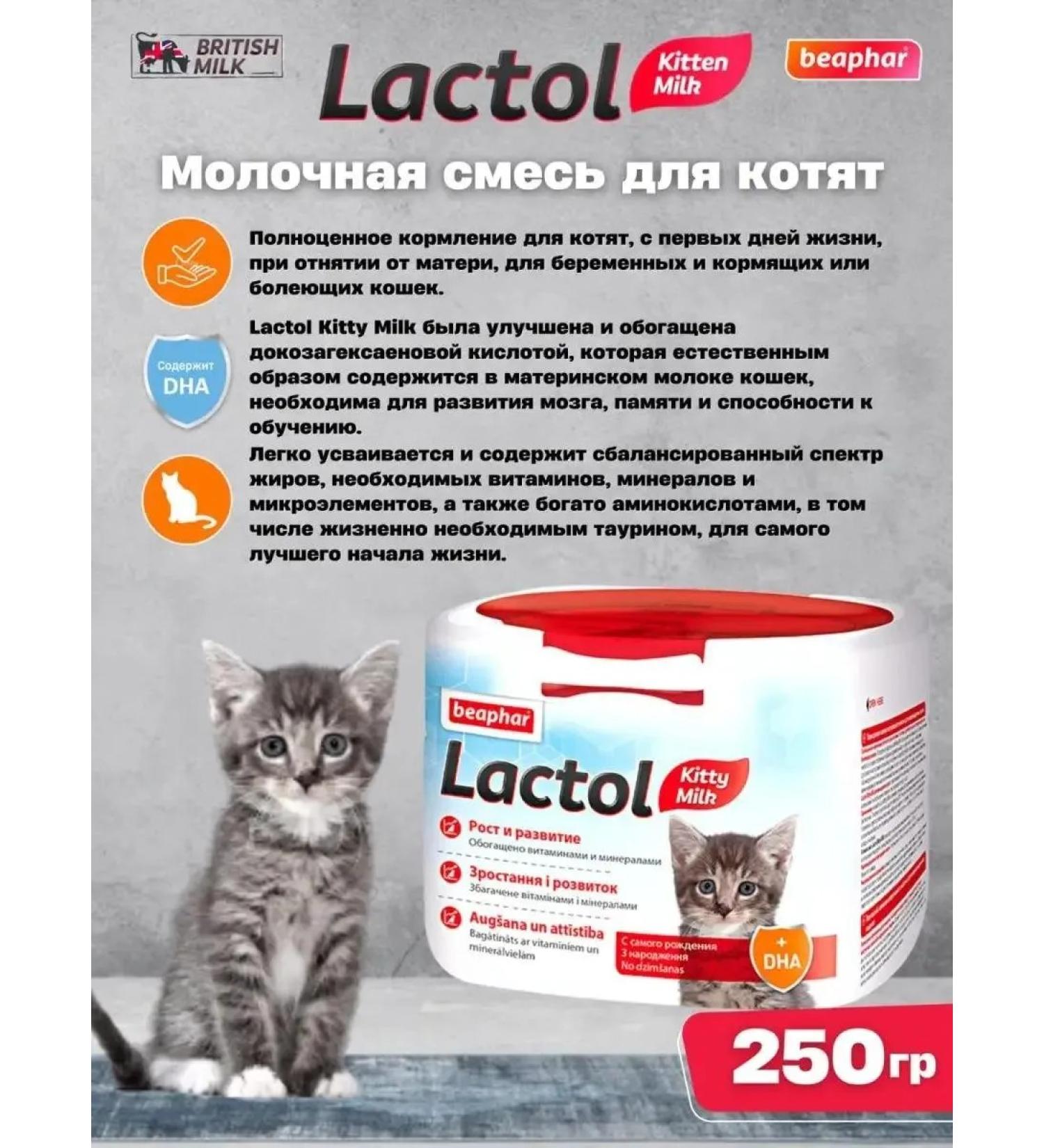 beaphar Dairy mixture for kittens Lactol Kitty Milk 250 g - Buy Online on GoSupps.com