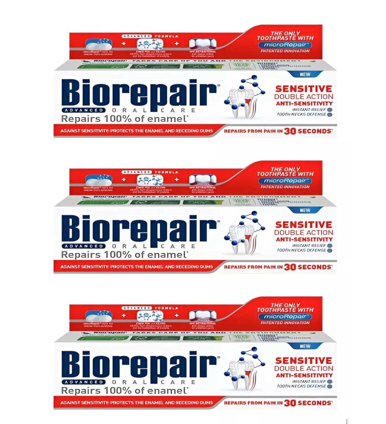 Biorepair Toothpaste sensitive dual effect 75ml - 3pcs - Buy Online on GoSupps.com