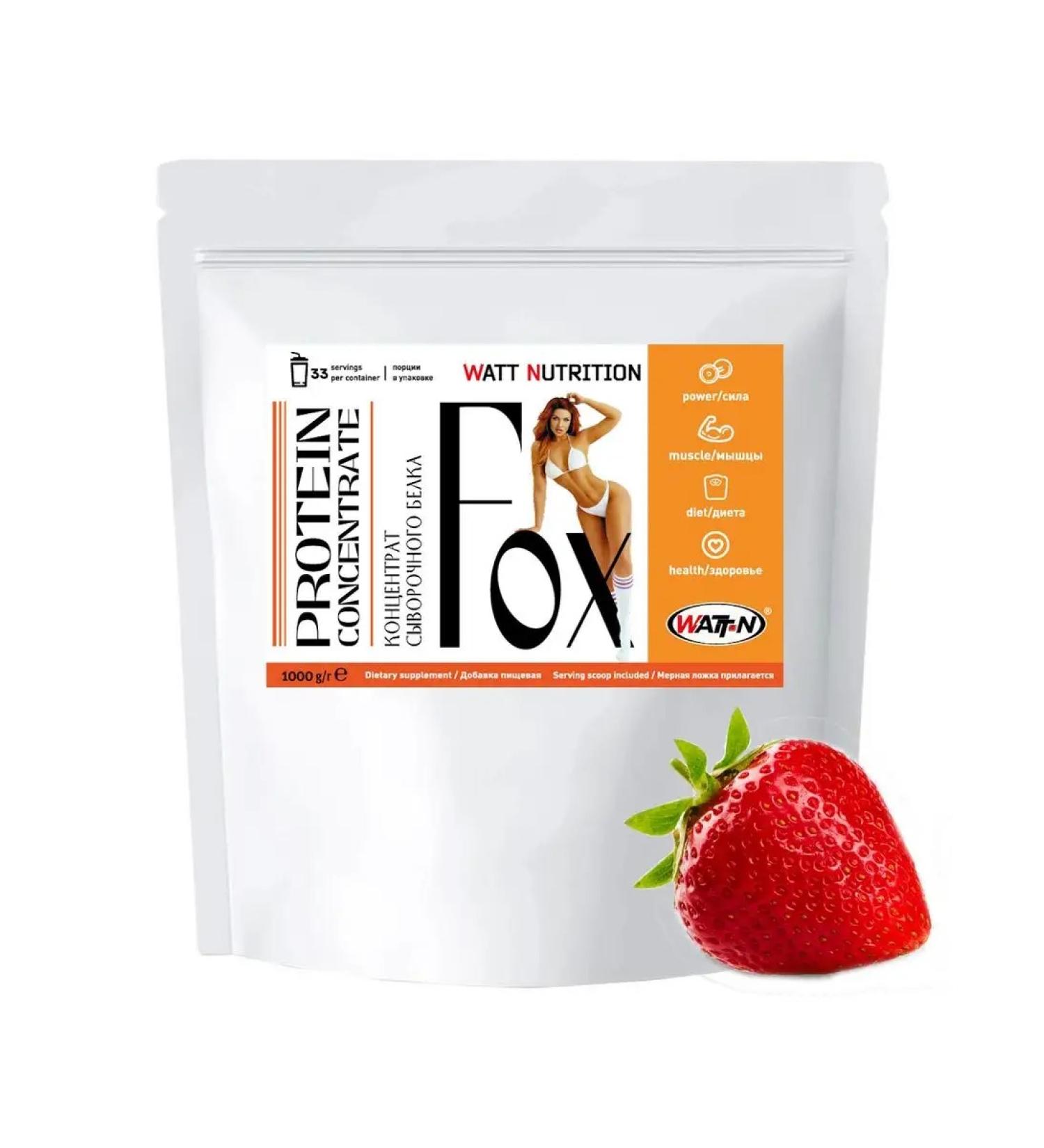 WATT NUTRITION Whey Fox Protein protein 80% 1000 g strawberries