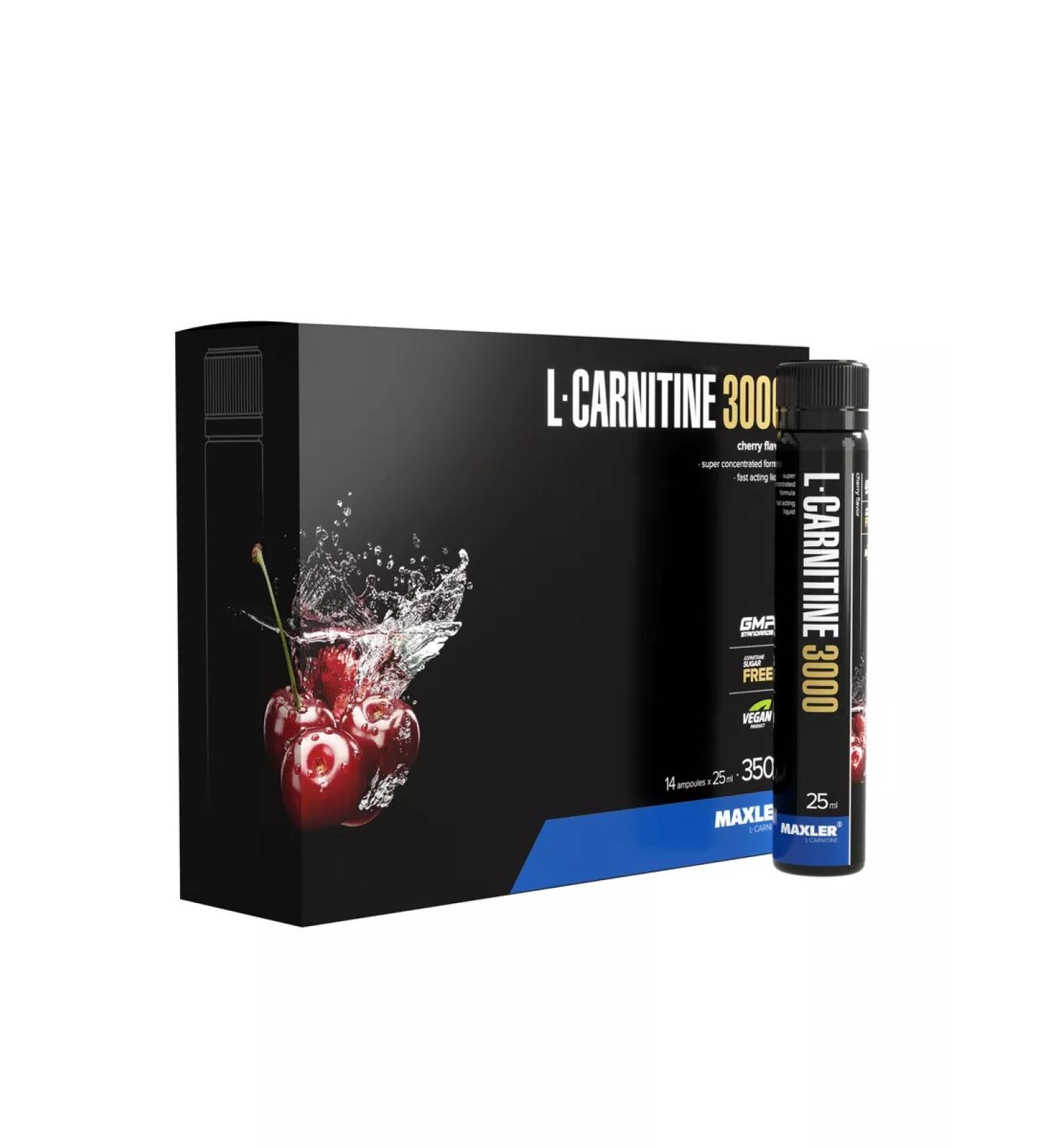 maxler Carnitin liquid L-Carnitine 3000mg 14x25ml Vishnya - Buy Online on GoSupps.com