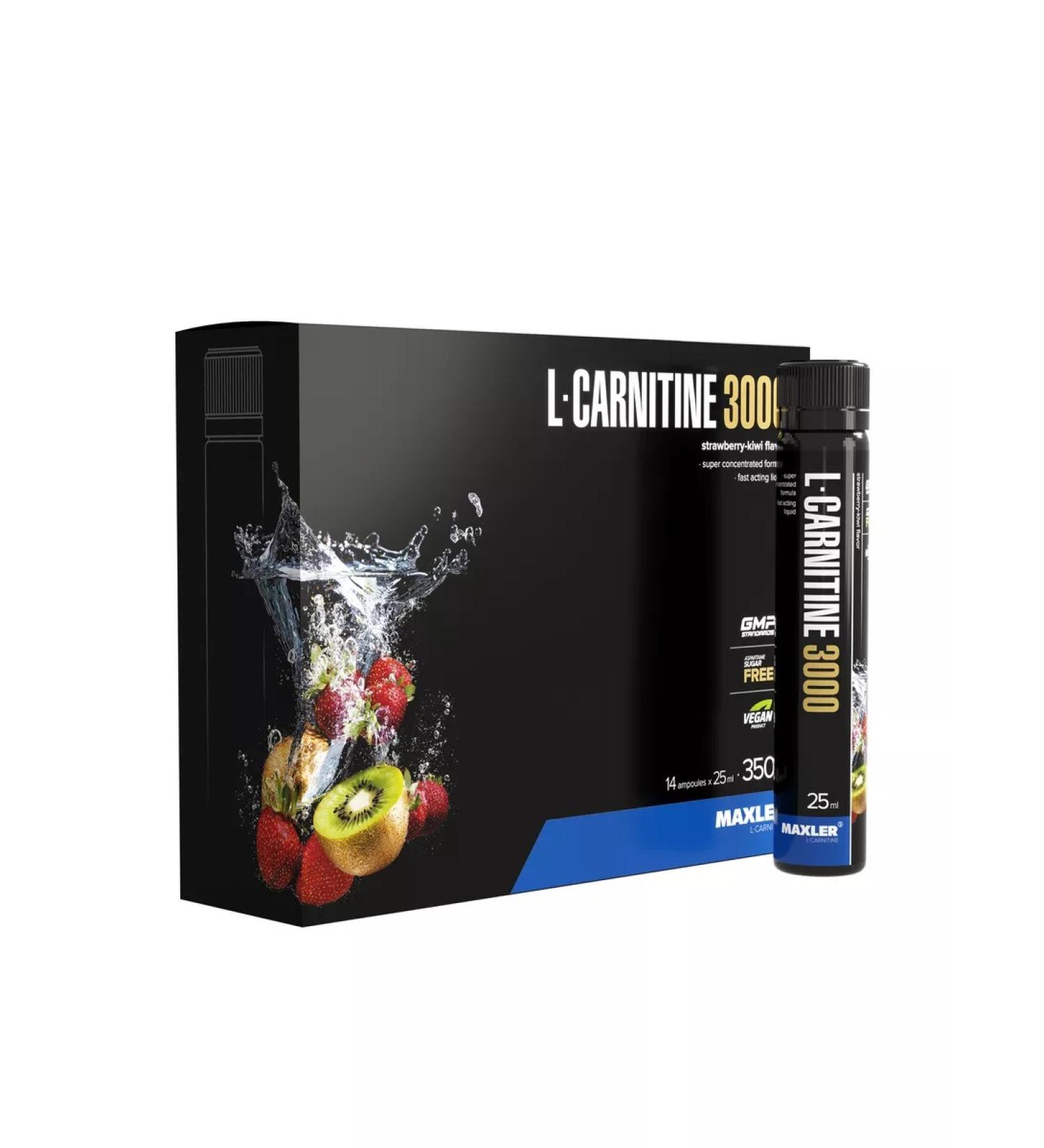 maxler Carnitin liquid L-Carnitine 3000mg 14x25ml strawberry-kivi - Buy Online on GoSupps.com