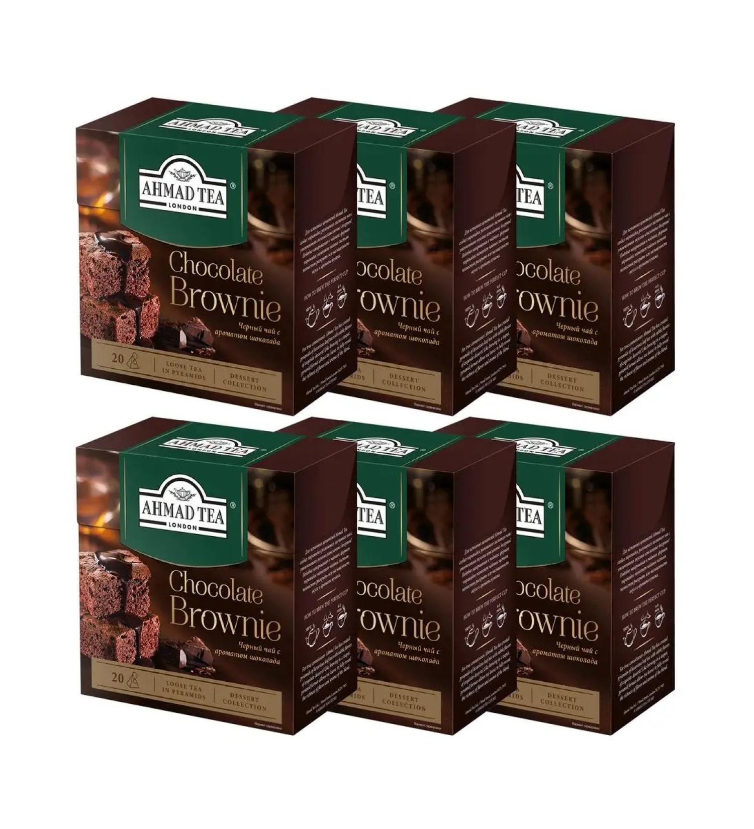 Ahmad Tea Tea in pyramids black Chocolate Brownie 20 bags 6pcs - Buy Online on GoSupps.com