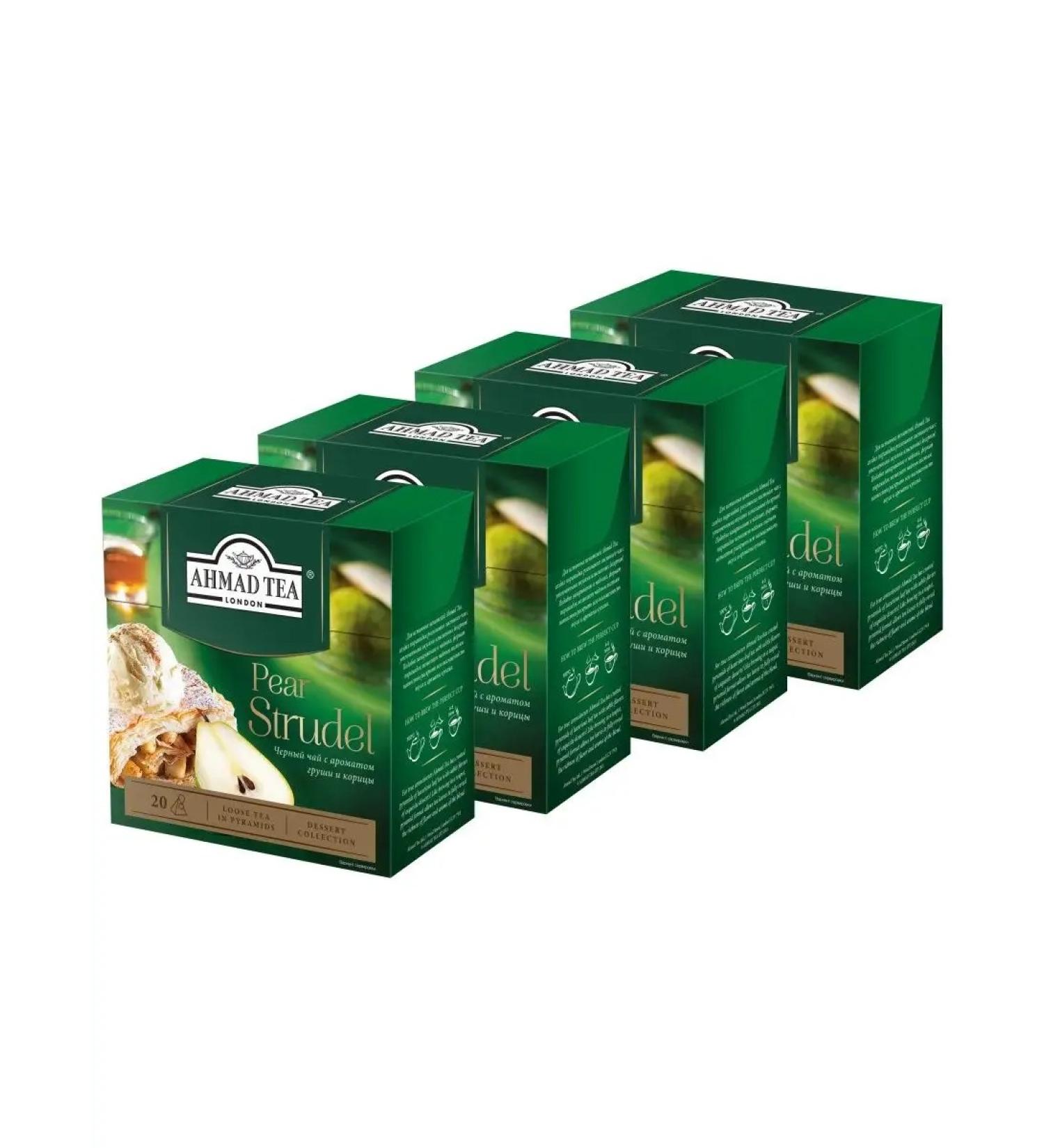 Ahmad Tea Tea in pyramids Black Pear Strudel 20 bags 4pcs - Buy Online on GoSupps.com
