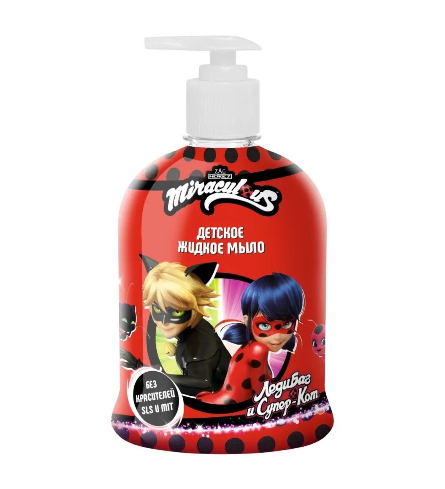 Miraculous Children's liquid hand soap Lady Bag and Super Cat 450 ml