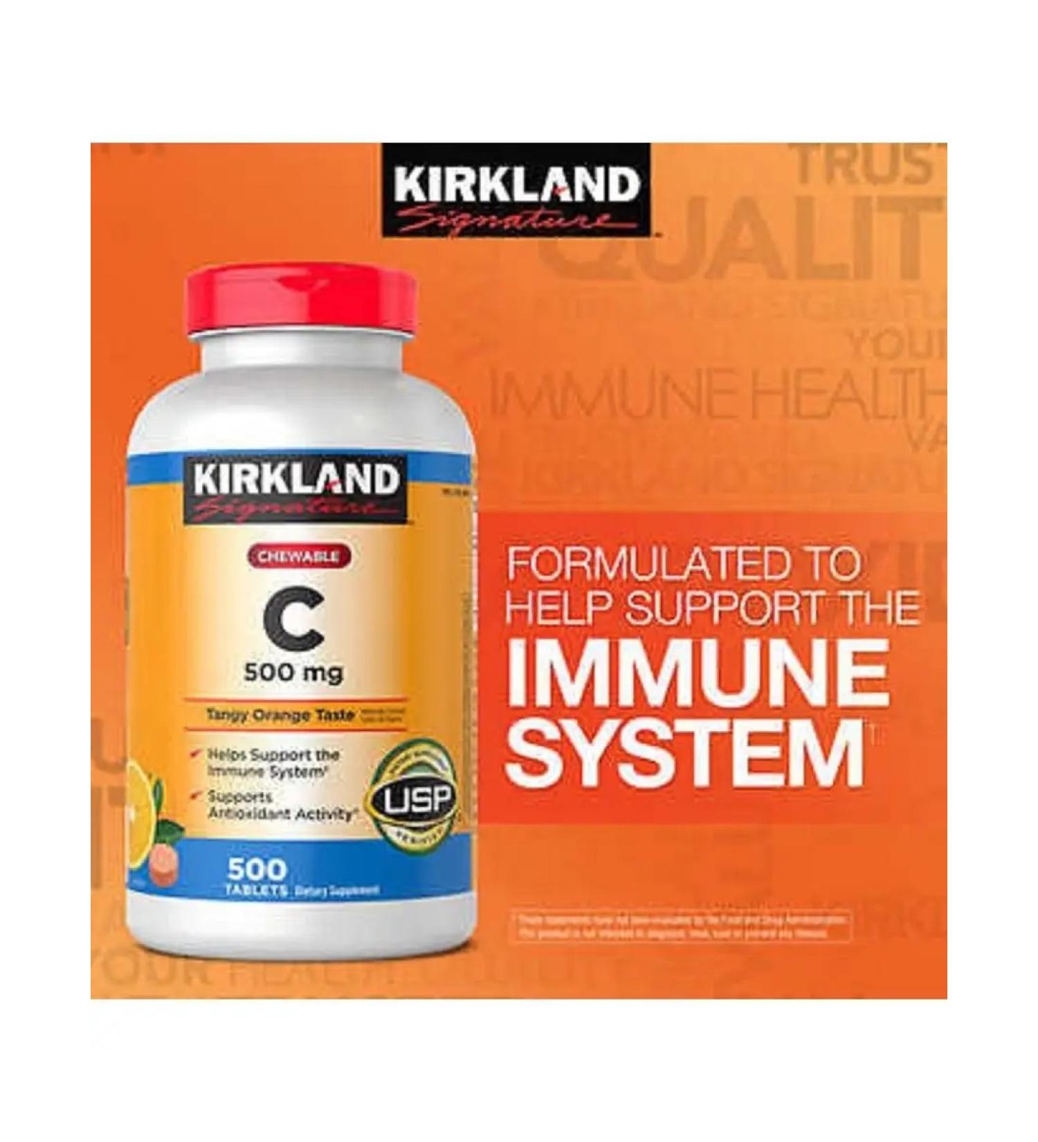 Kirkland Signature Vitamin C 500 mg Vitamin C 500 Mg 500 pcs - Buy Online on GoSupps.com
