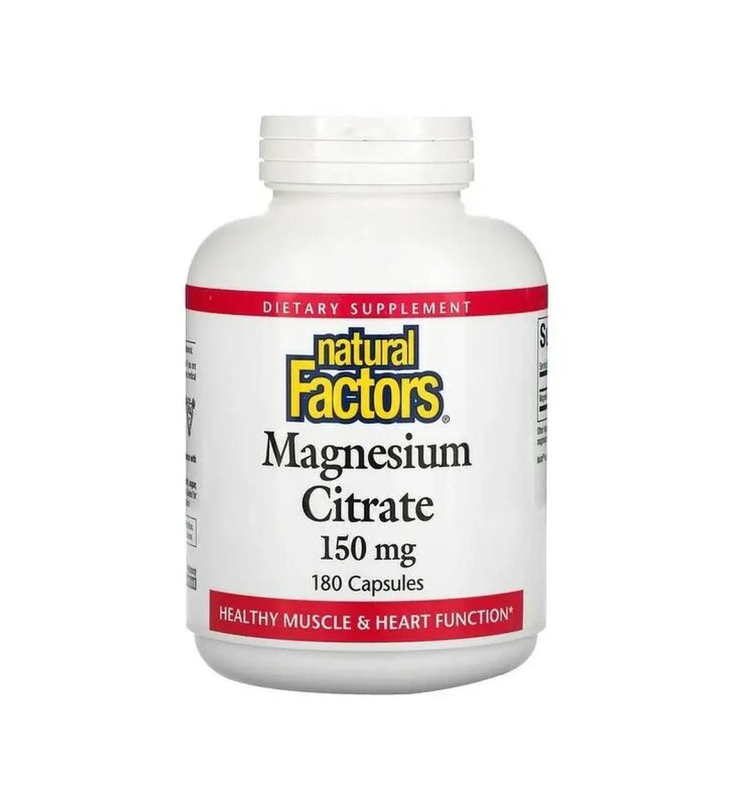 Natural Factors Magnesium citrate 150 mg 180 capsules