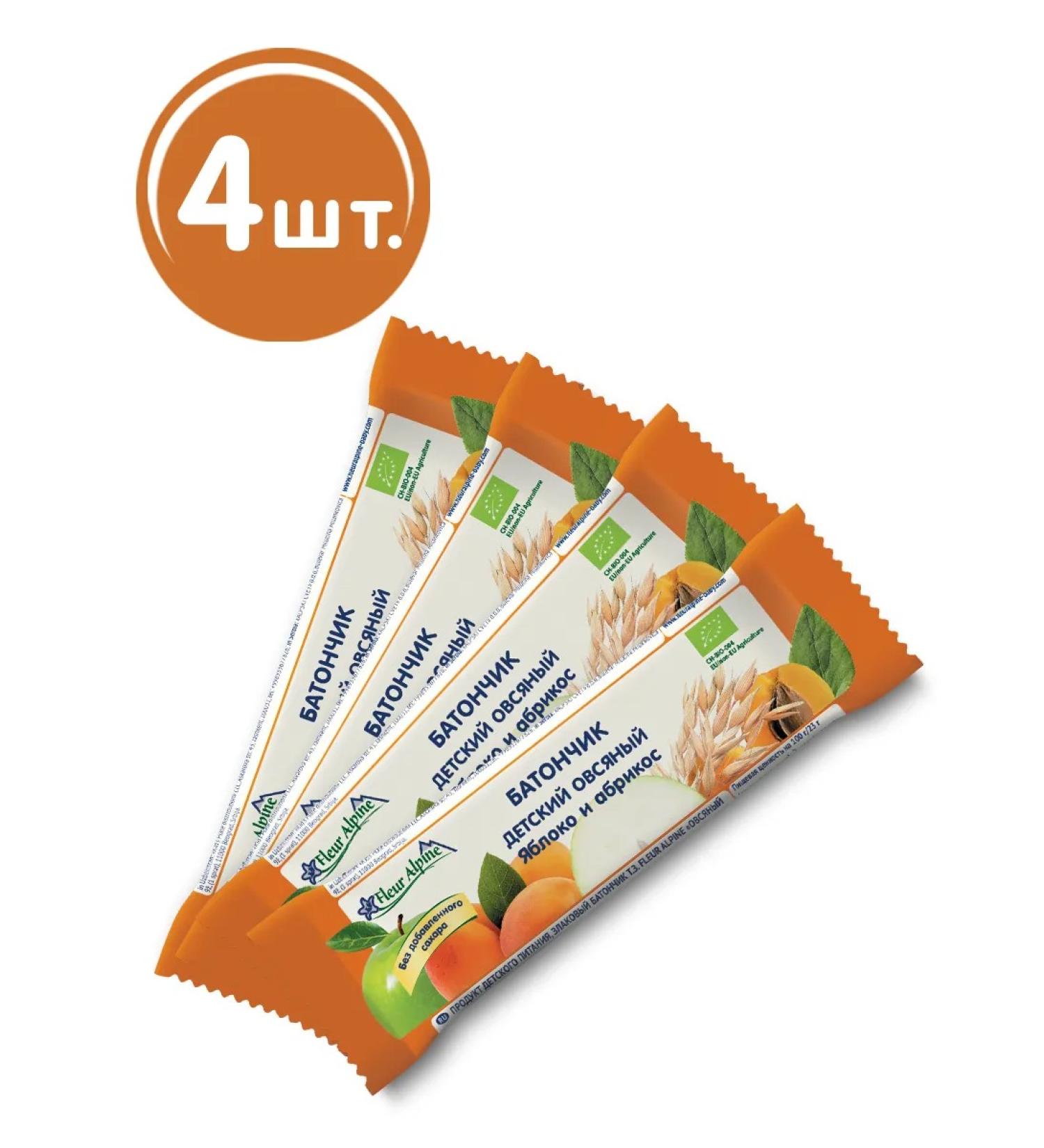 Fleur Alpine Bank Baby Oat apple and apricot 4 pcs 23 g - Buy Online on GoSupps.com