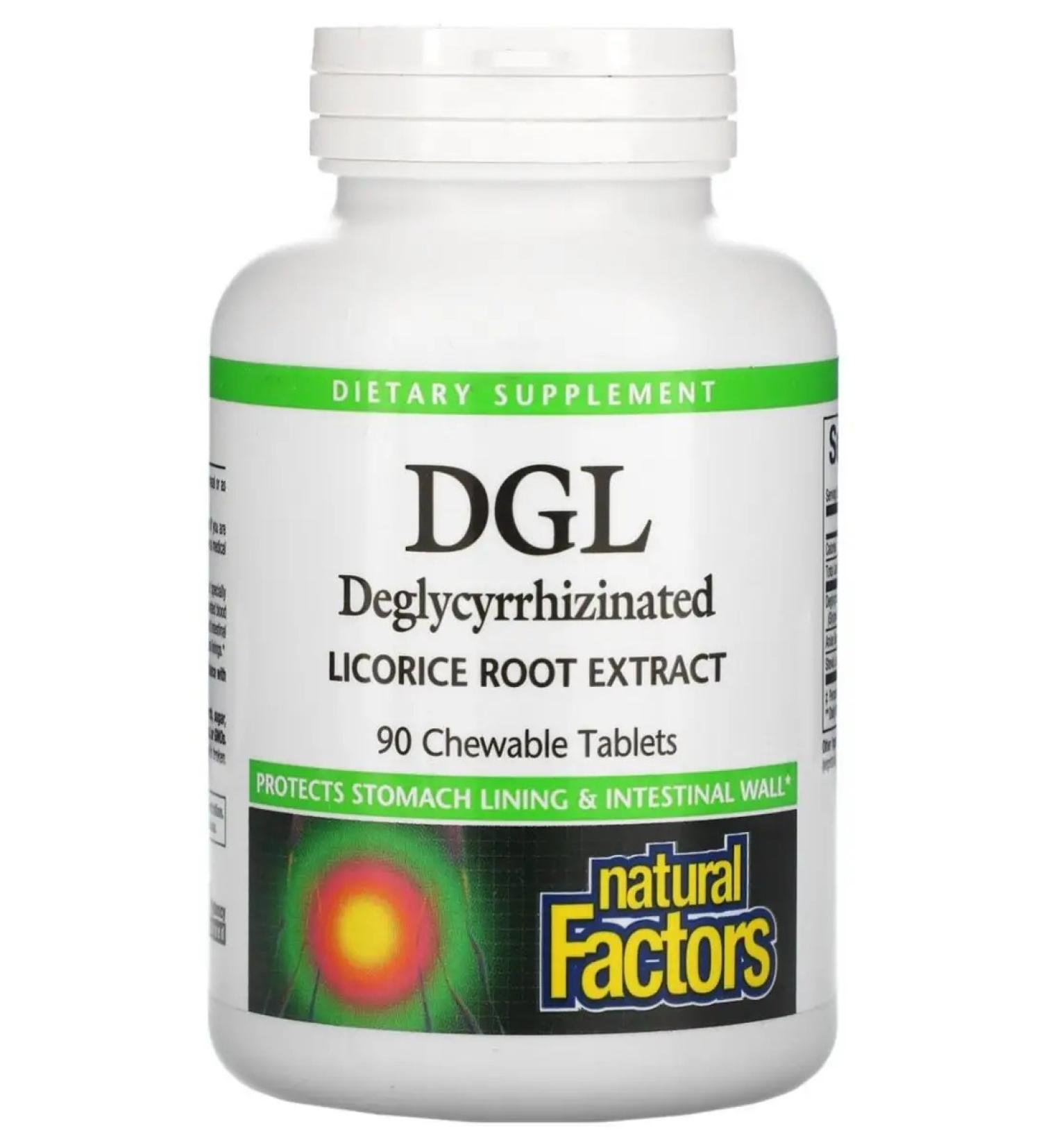 Natural Factors DGL licorice extract 90 chewing tablets
