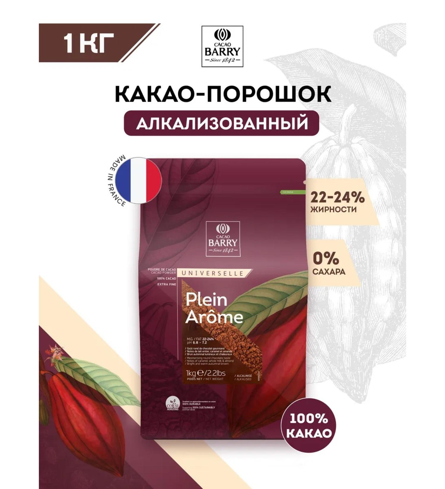 Cacao Barry Cocoa powder Alkalized Plein Arome (1 kg) - Buy Online on GoSupps.com