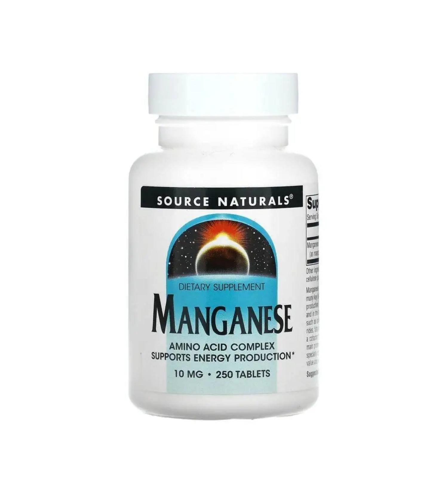 Source Naturals Manganese 10 mg 250 tablets