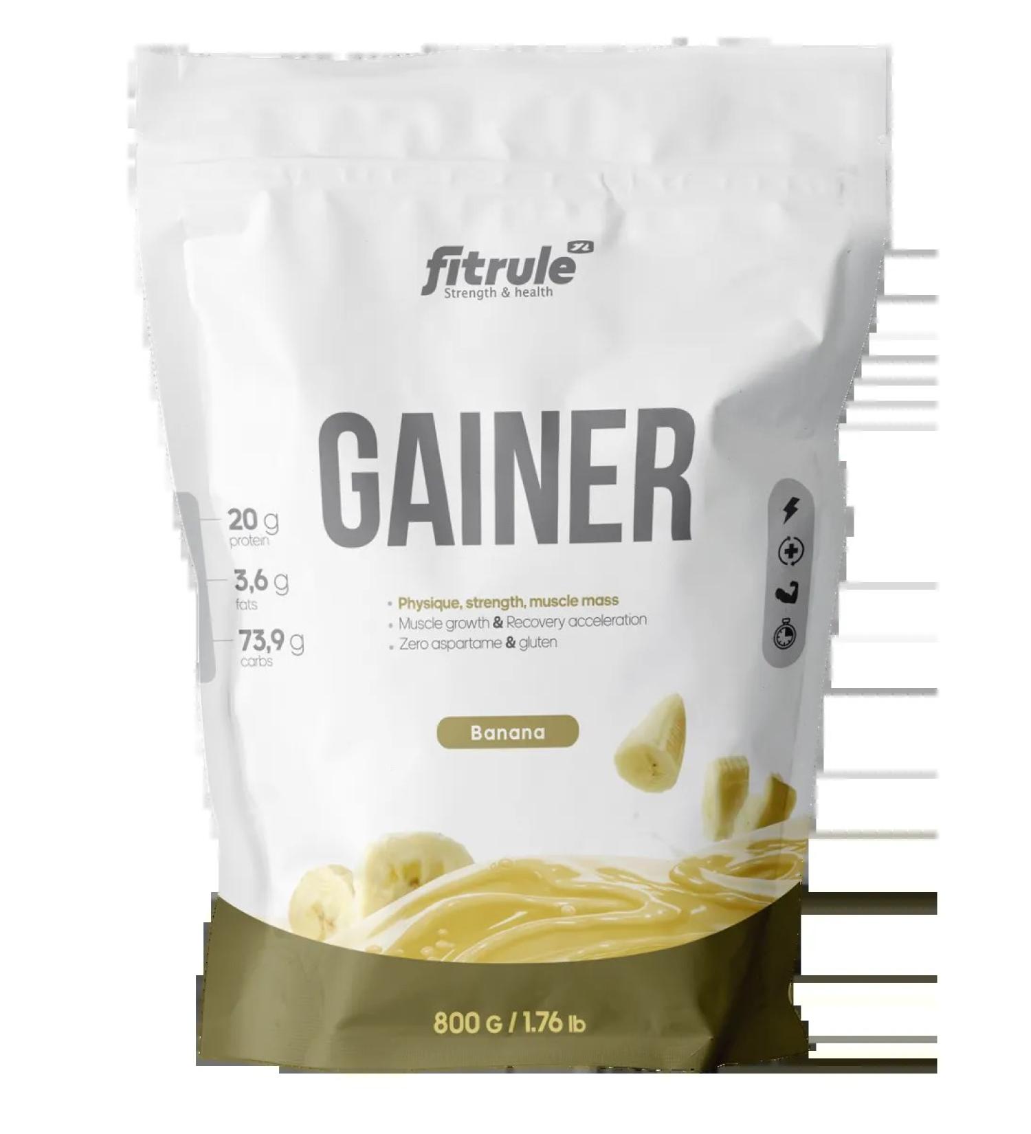 Fitrule Nutrition Gainer for gaining mass protein carbohydrate banana - Buy Online on GoSupps.com