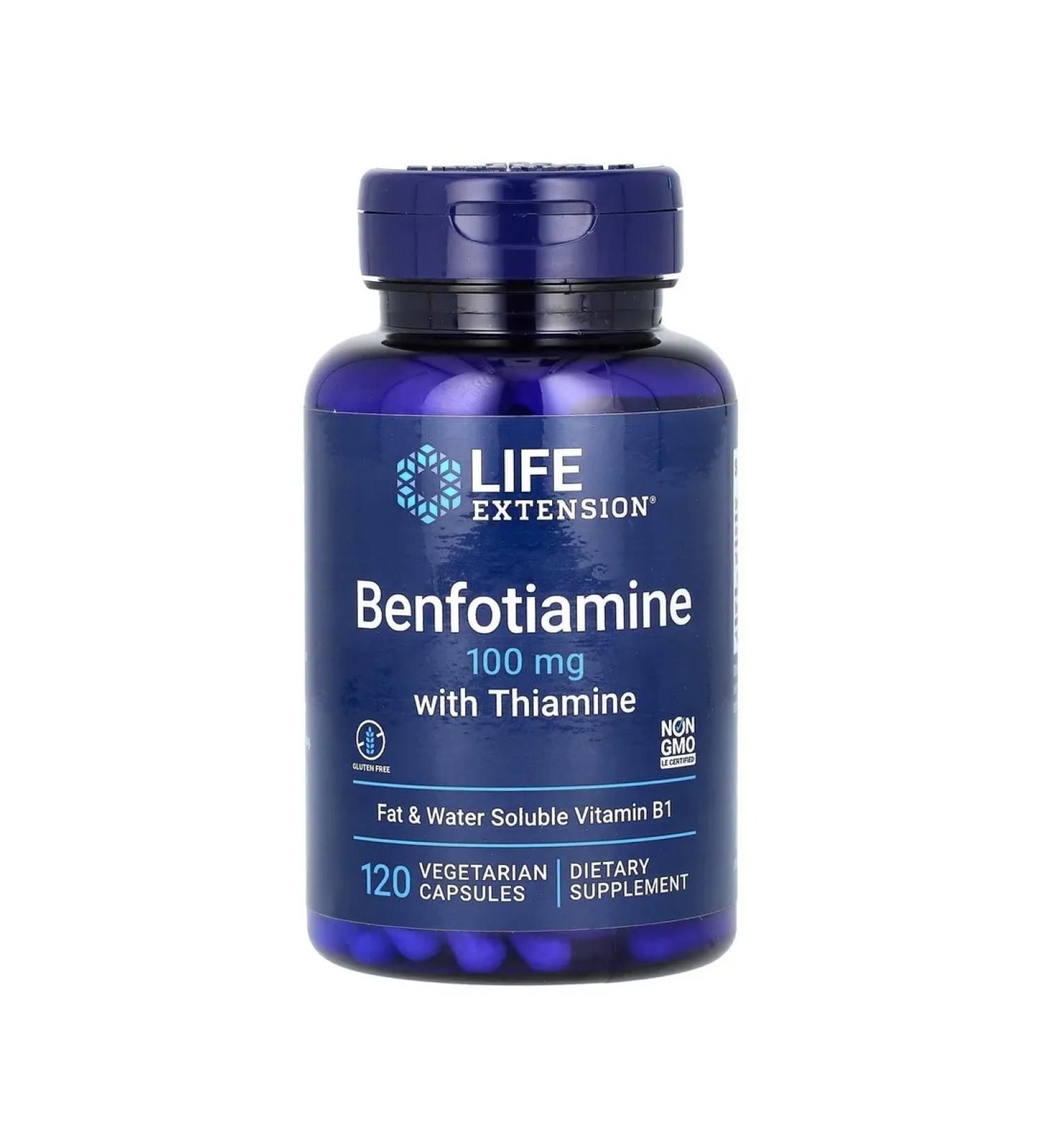 Life extension Benfotiamine B1 100 mg 120 capsules