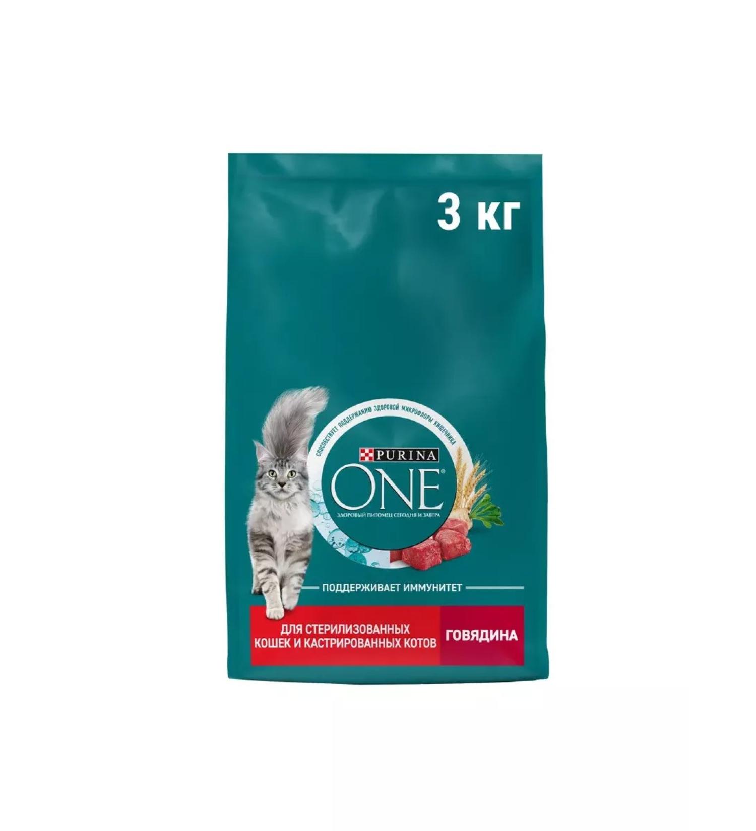PURINA ONE Dry food for cats with beef and wheat 3 kg - Buy Online on GoSupps.com