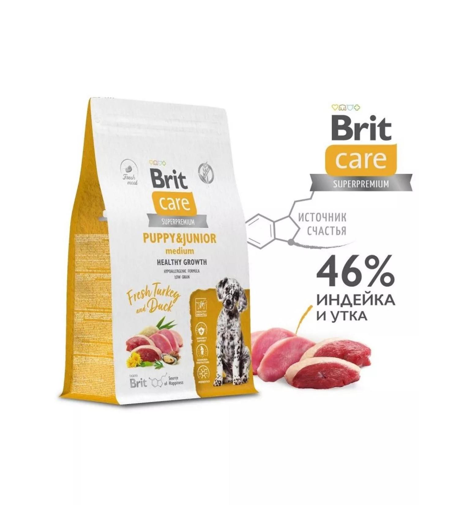 Brit Care Puppy & Junior Medium turkey duck 12 kg