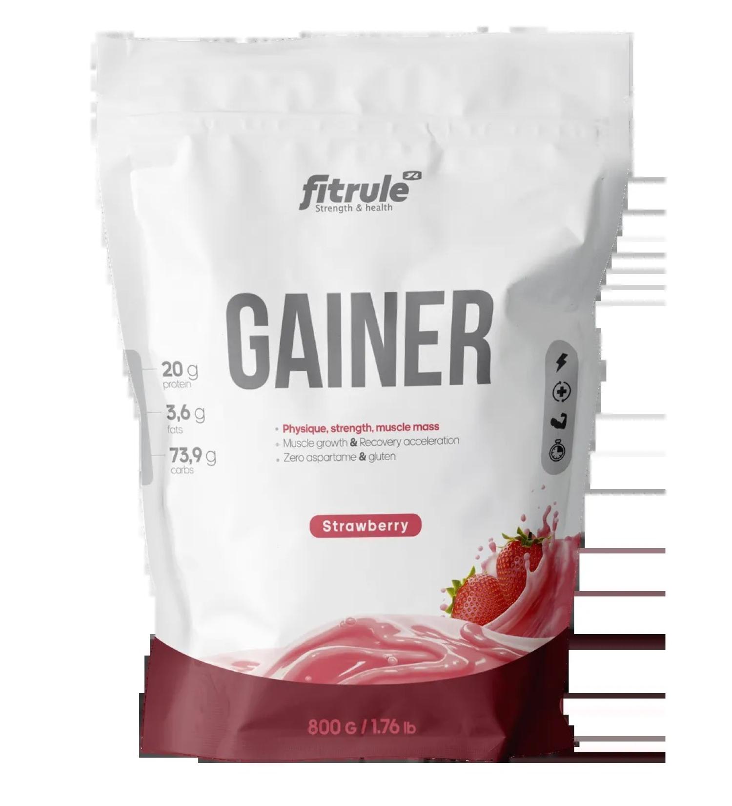 Fitrule Nutrition Gainer gain Fittrual Gainer Mass 800 g strawberries