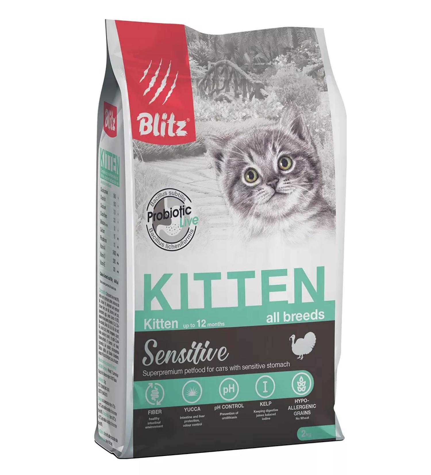 BLITZ Dry food for kittens with a 2kg turkey