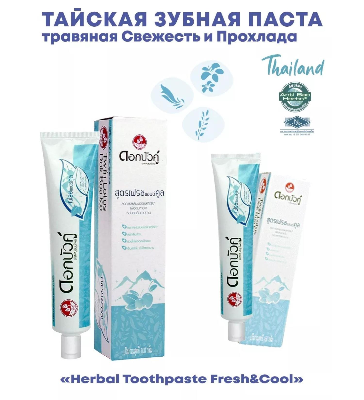 TWIN LOTUS Thai toothpaste from raid and smell without fluorine 2*100 g - Buy Online on GoSupps.com