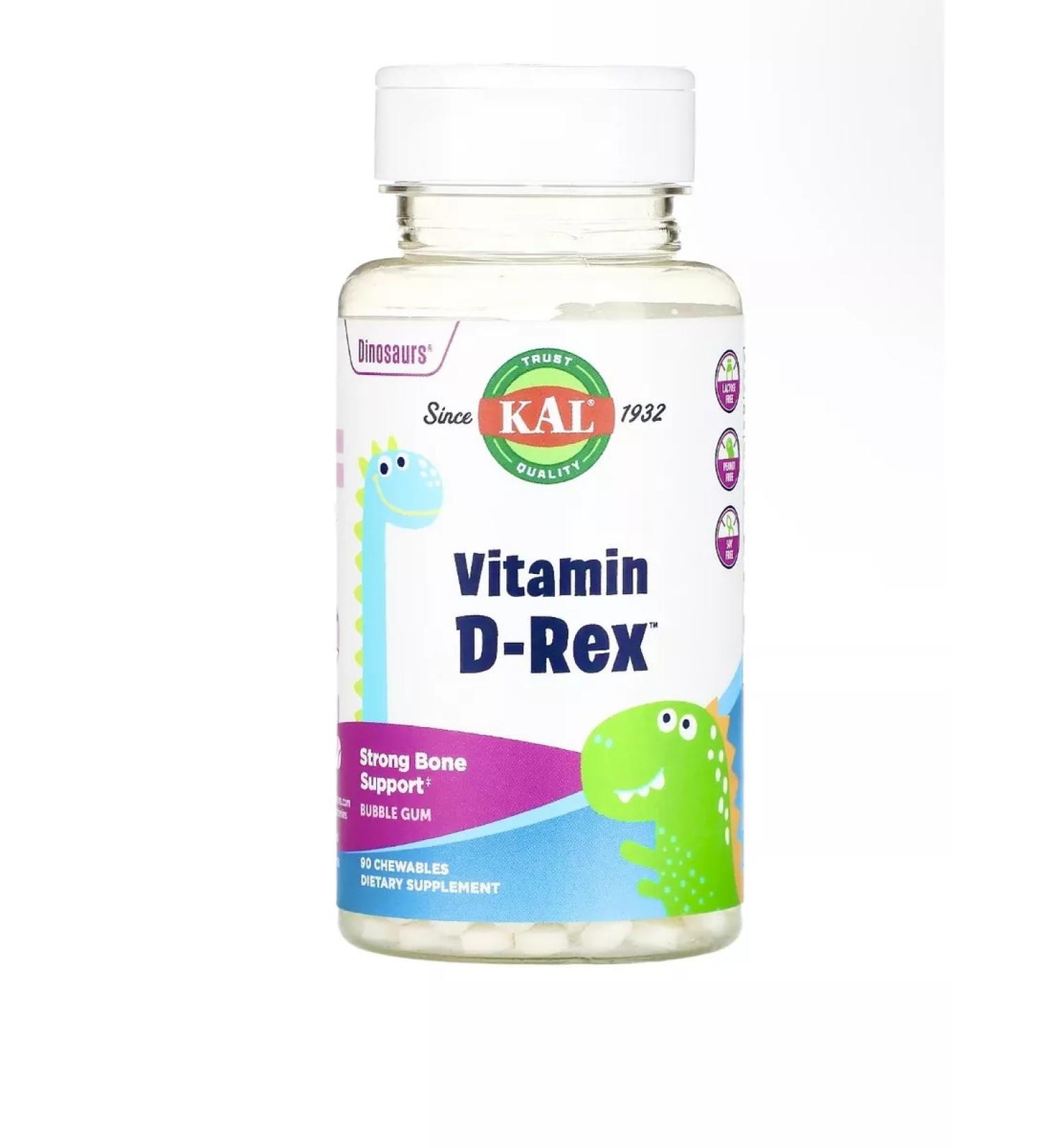 KAL Vitamin D3 for children D-Rex 90 desirable tablets