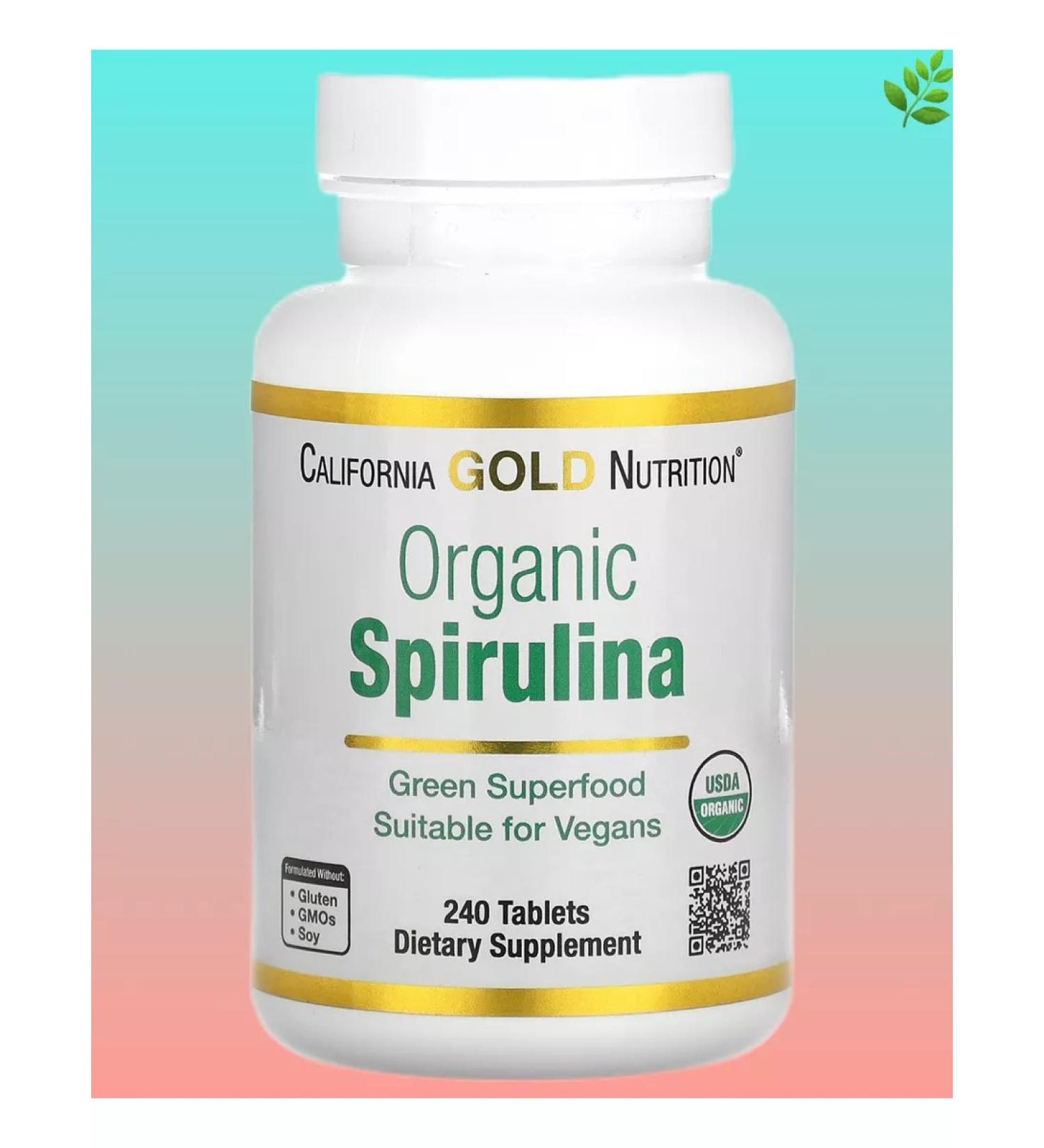 California Gold Nutrition Organic spirulina USDA Organic certificate 500 mg - Buy Online on GoSupps.com