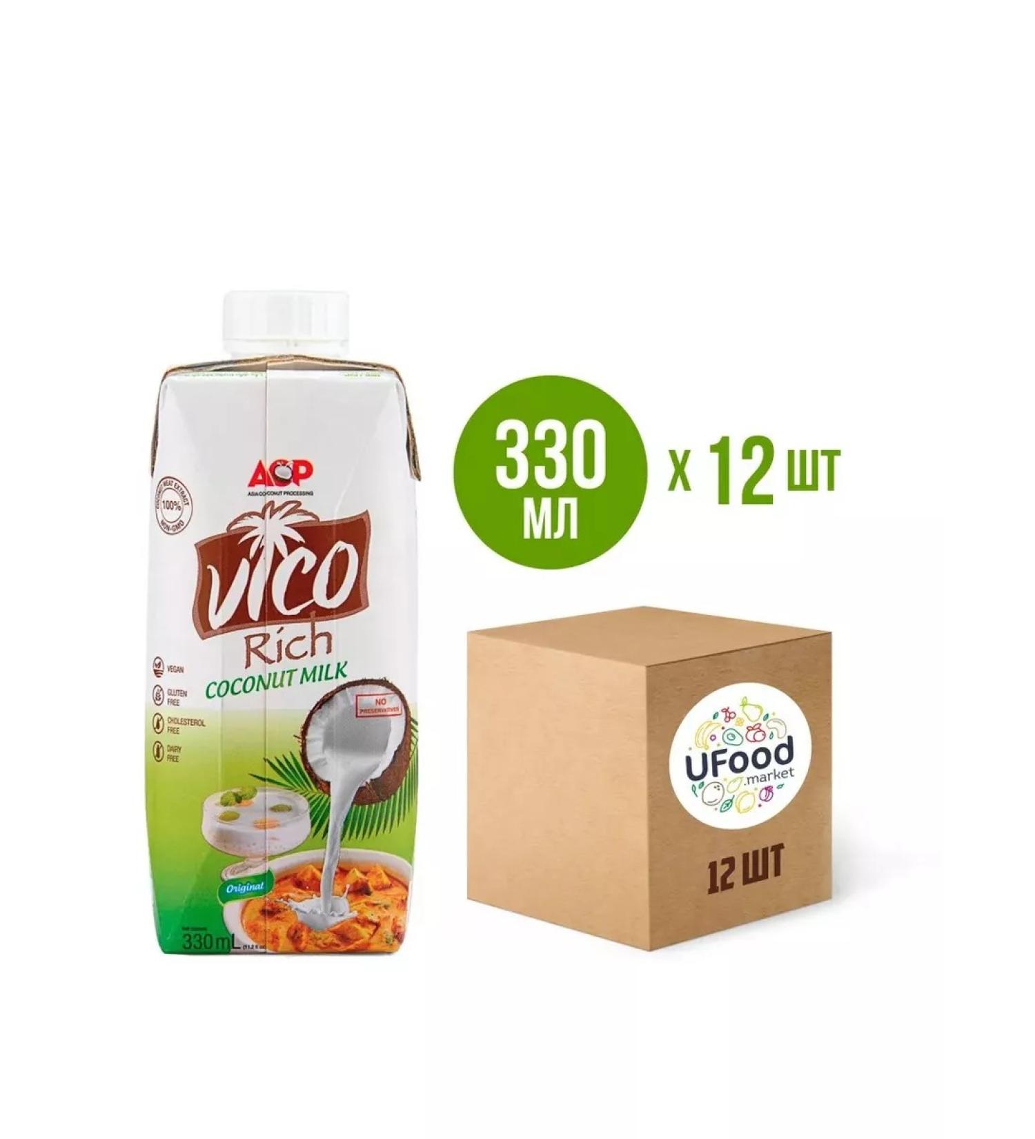 ACP Organic coconut milk Vico Rich 0.33 l x 12 pcs - Buy Online on GoSupps.com