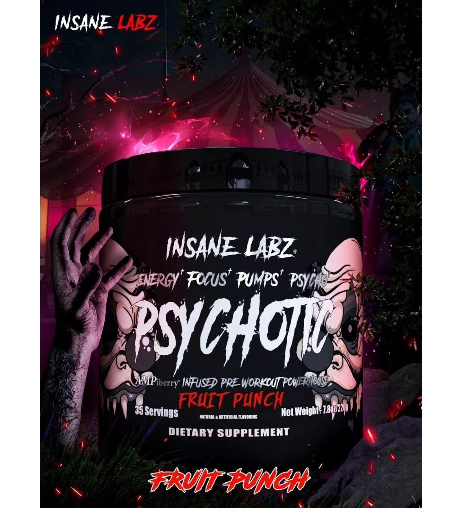 Insane Labz Psychotic Black Psychotic Black Fruit Punch 35 servings - Buy Online on GoSupps.com