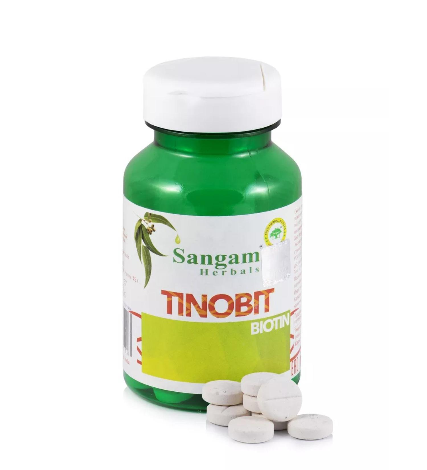 Sangam Herbals Tinobit 750 mg complex Biotin beautiful hair - Buy Online on GoSupps.com