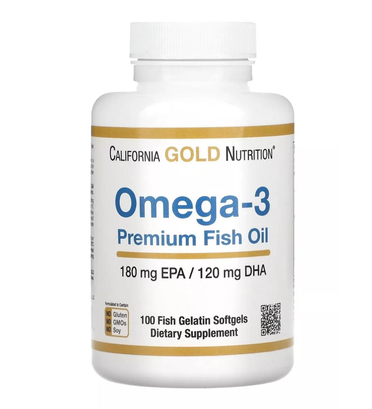 California Gold Nutrition Fish oil of premium quality with omega-3 100 capsules - Buy Online on GoSupps.com
