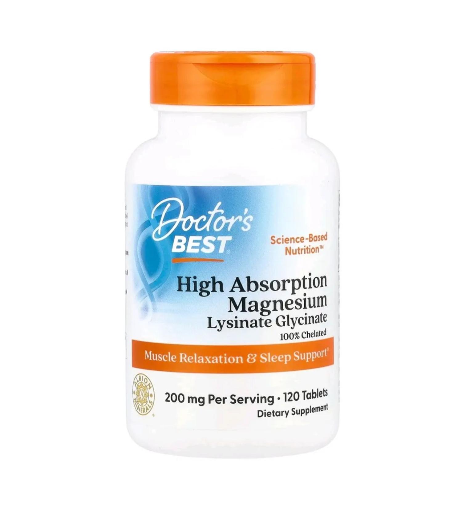 Doctor's Best Magnesium with a high degree of assimilation 120 tablets