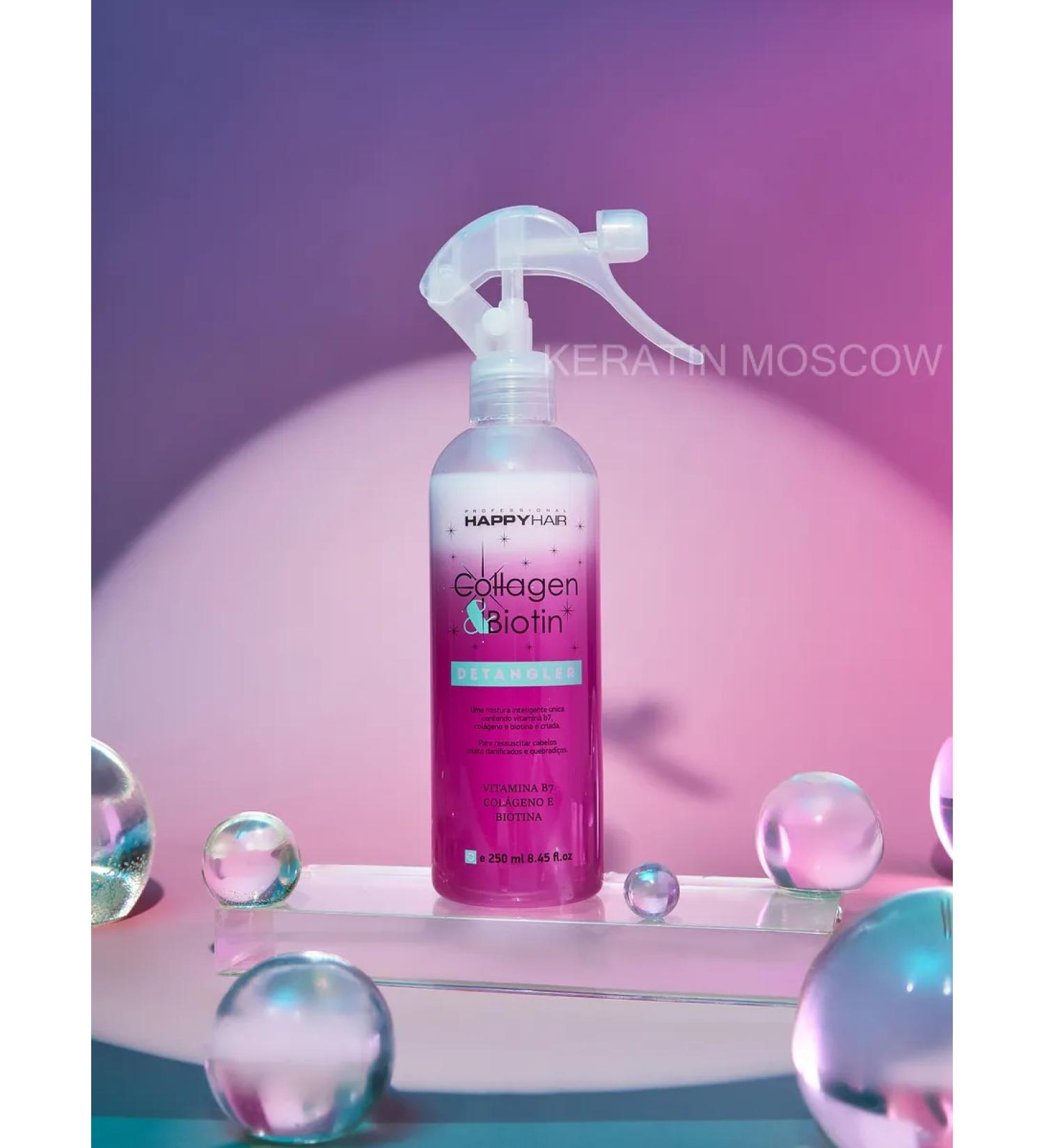 Keratin Moscow Happy Hair Detangler Container Collagen & Biotin - Buy Online on GoSupps.com