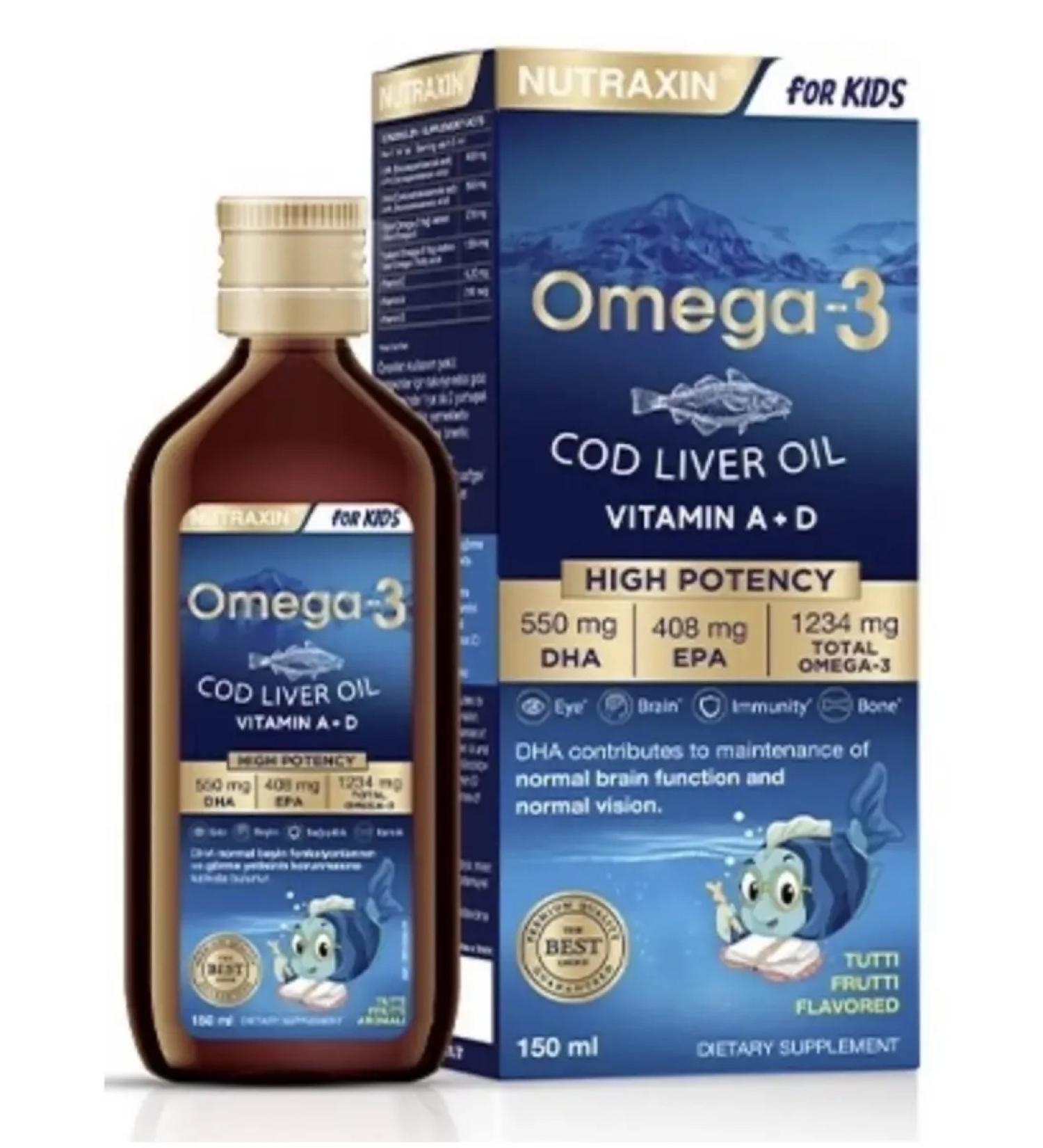 NUTRAXIN Omega-3 syrup for adult children - Buy Online on GoSupps.com